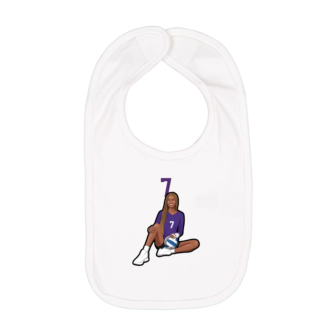 Infant Bib — Number Top in White