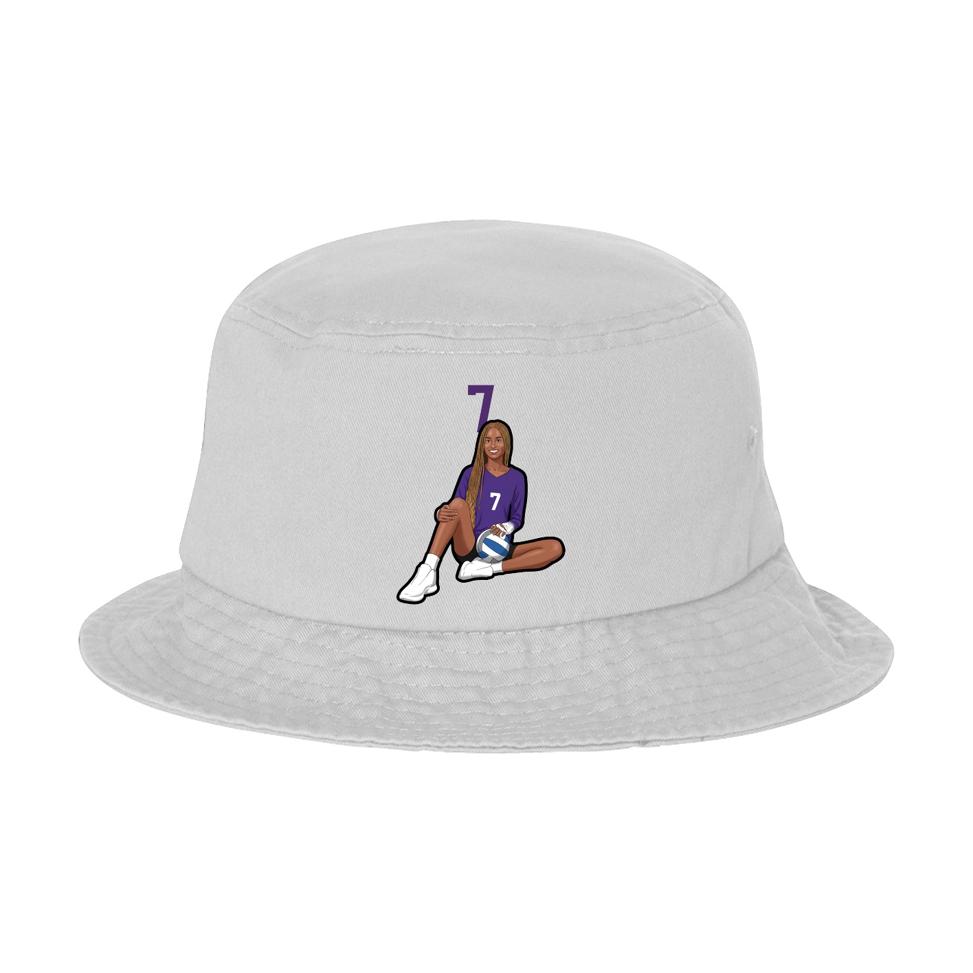 Bucket Cap — Number Top in White