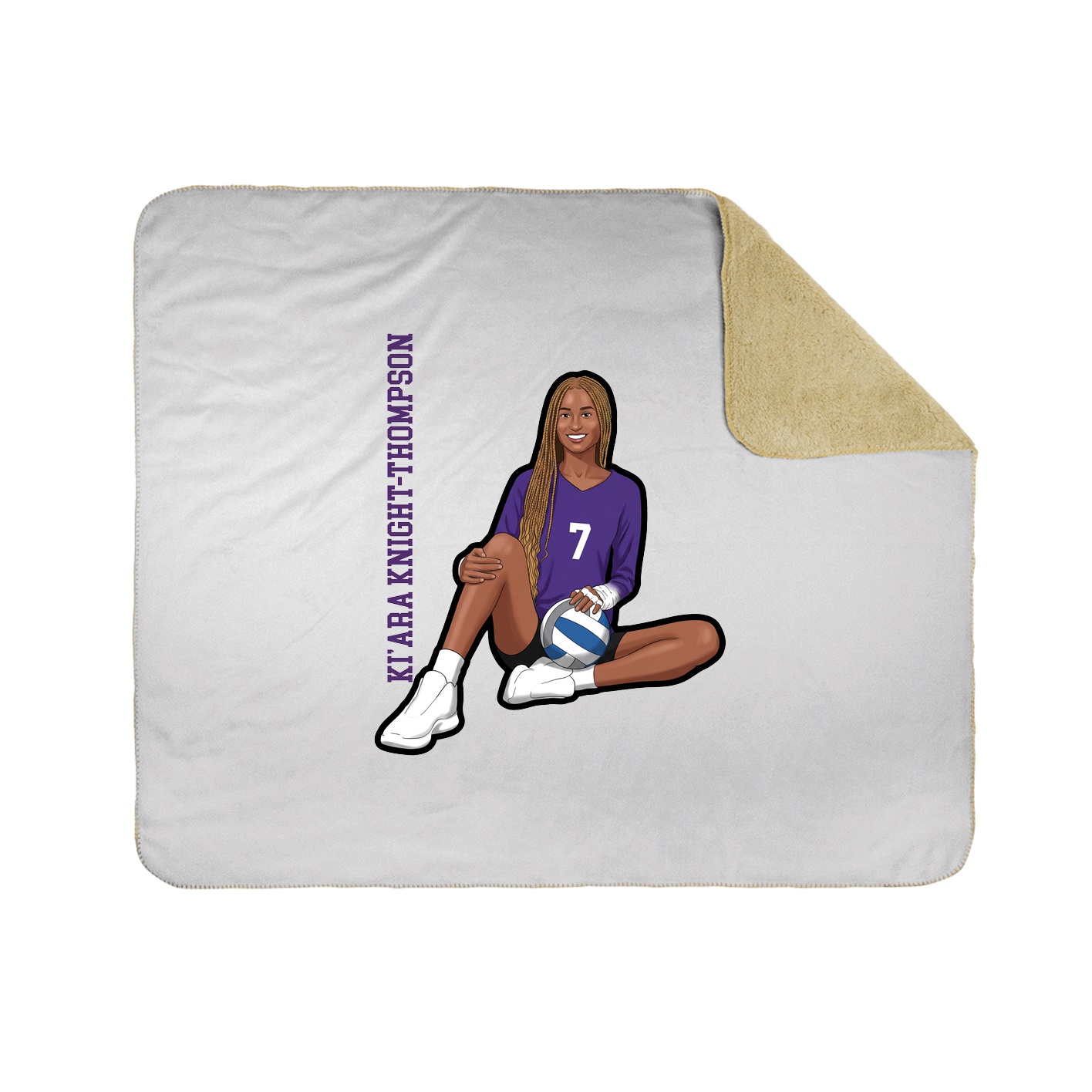 Throw Blanket — Name Vertical in White