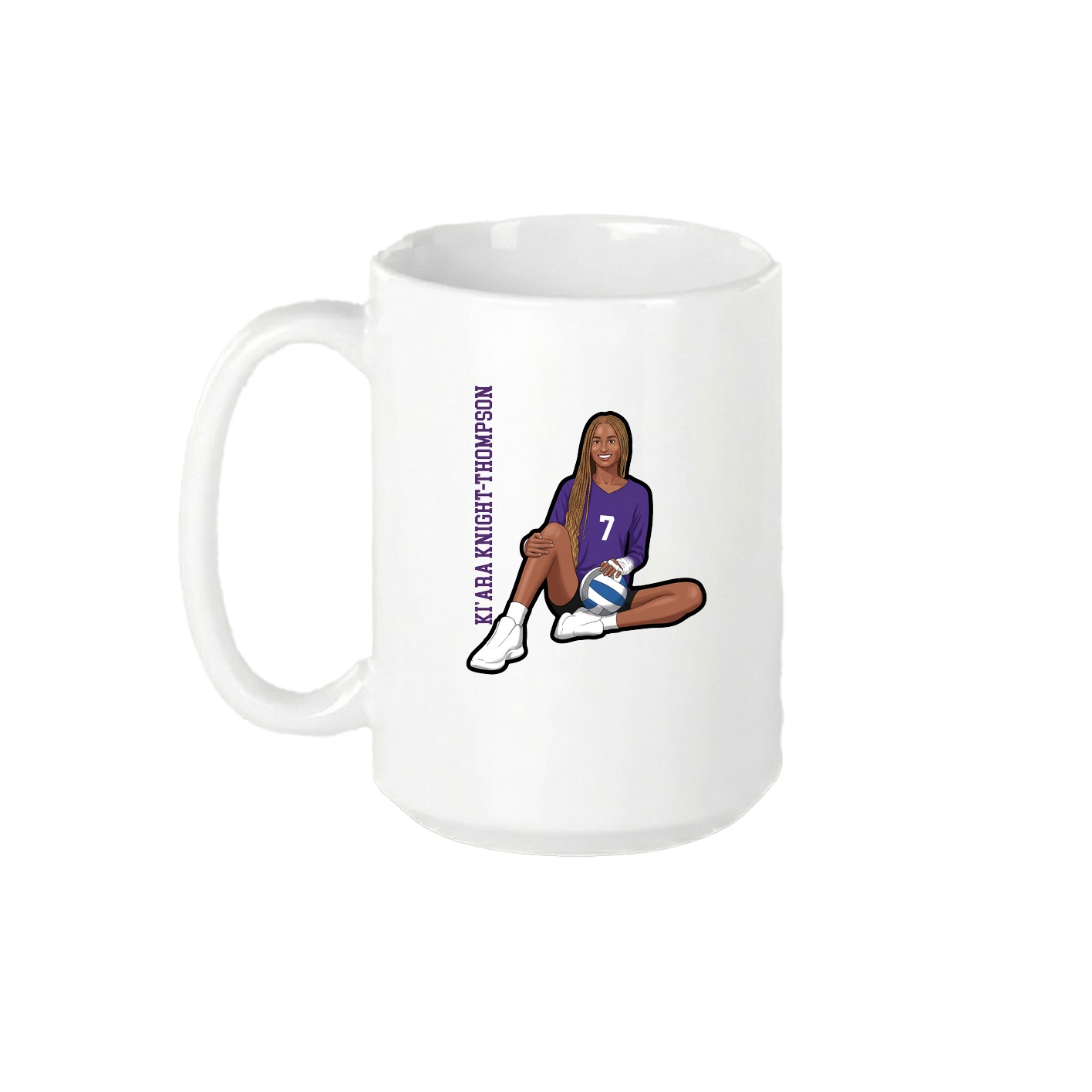 15oz Coffee Mug — Name Vertical in White