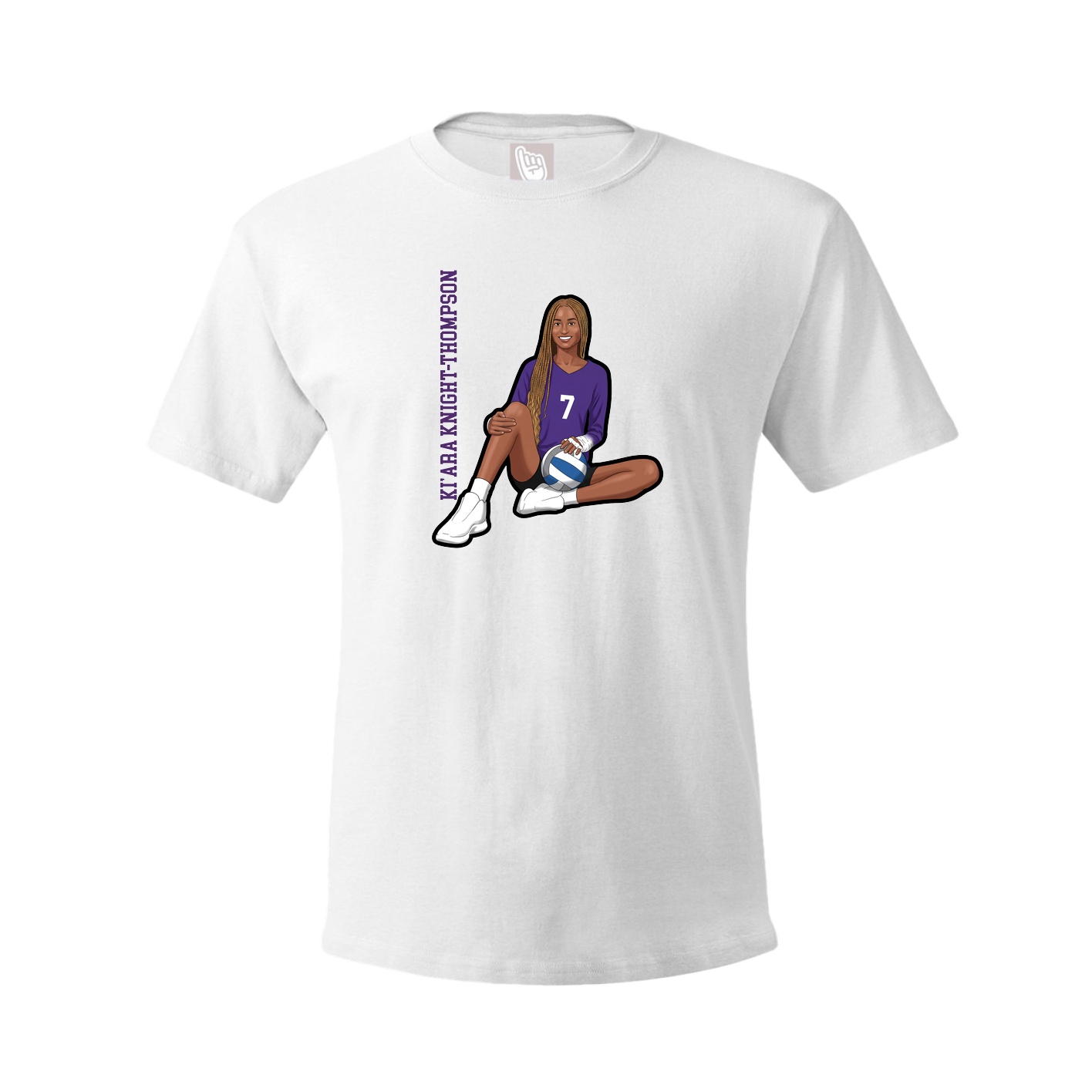 Tee — Name Vertical in White