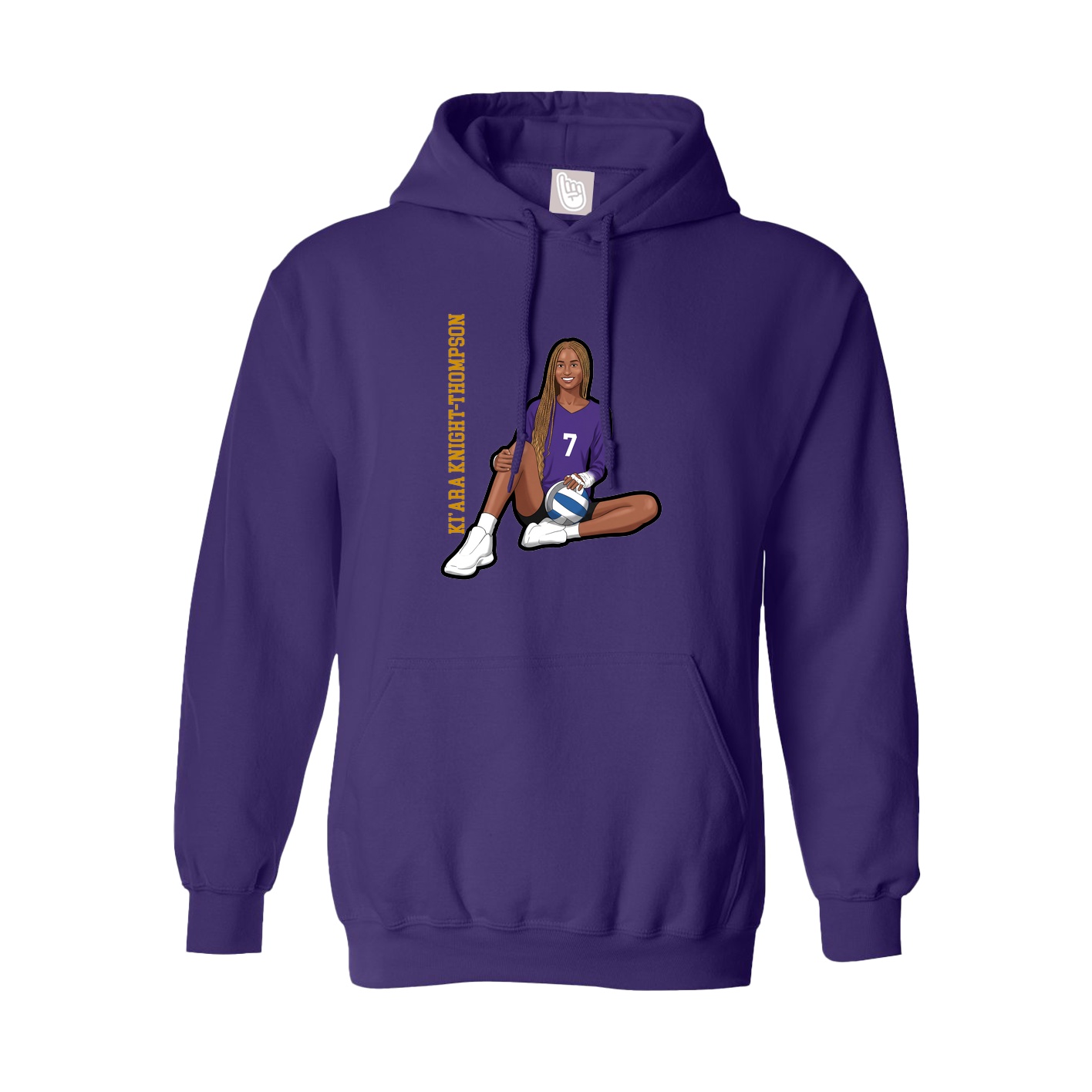 Youth Hoodie — Name Vertical in Purple