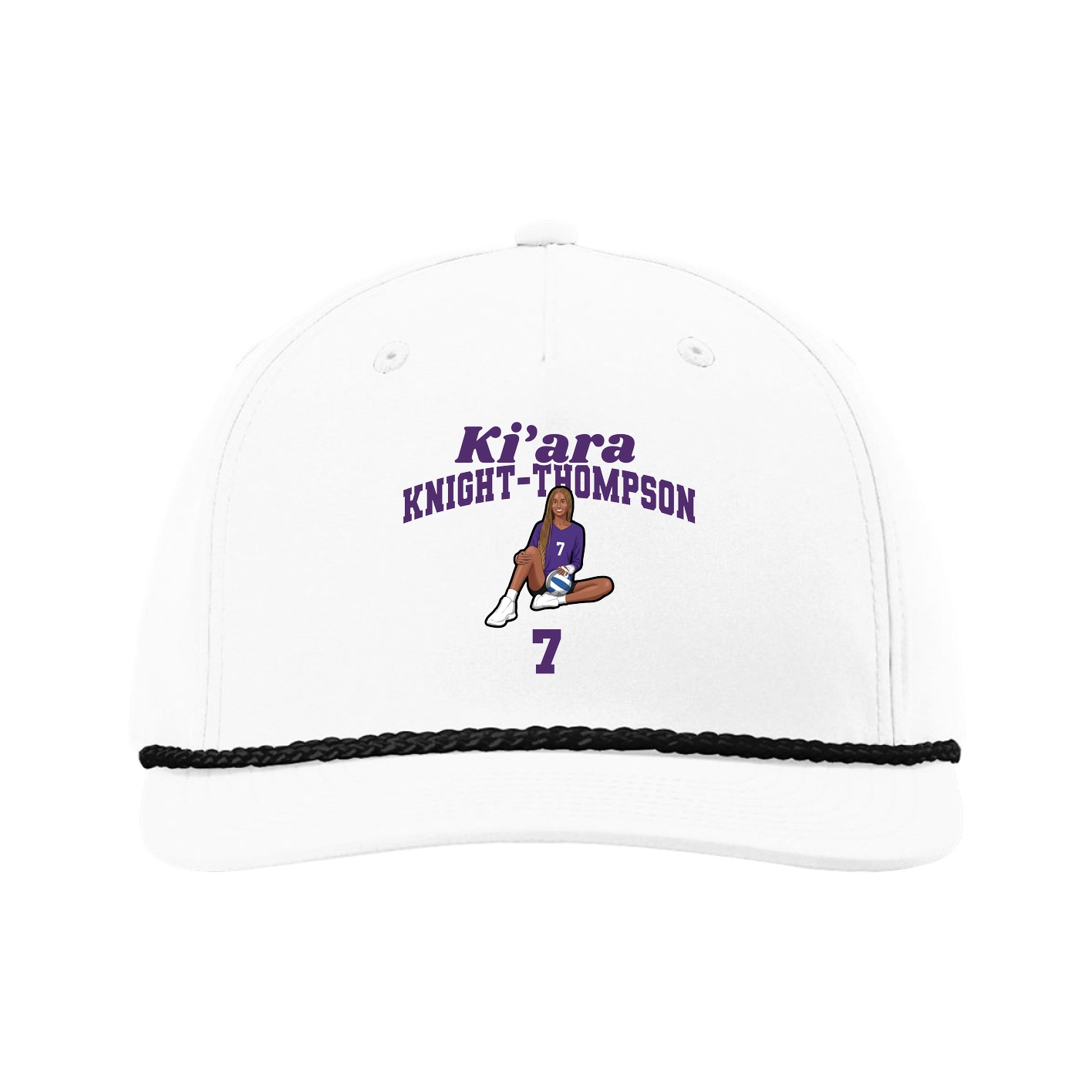 Five-Panel Classic Rope Cap — Signature Arch in White