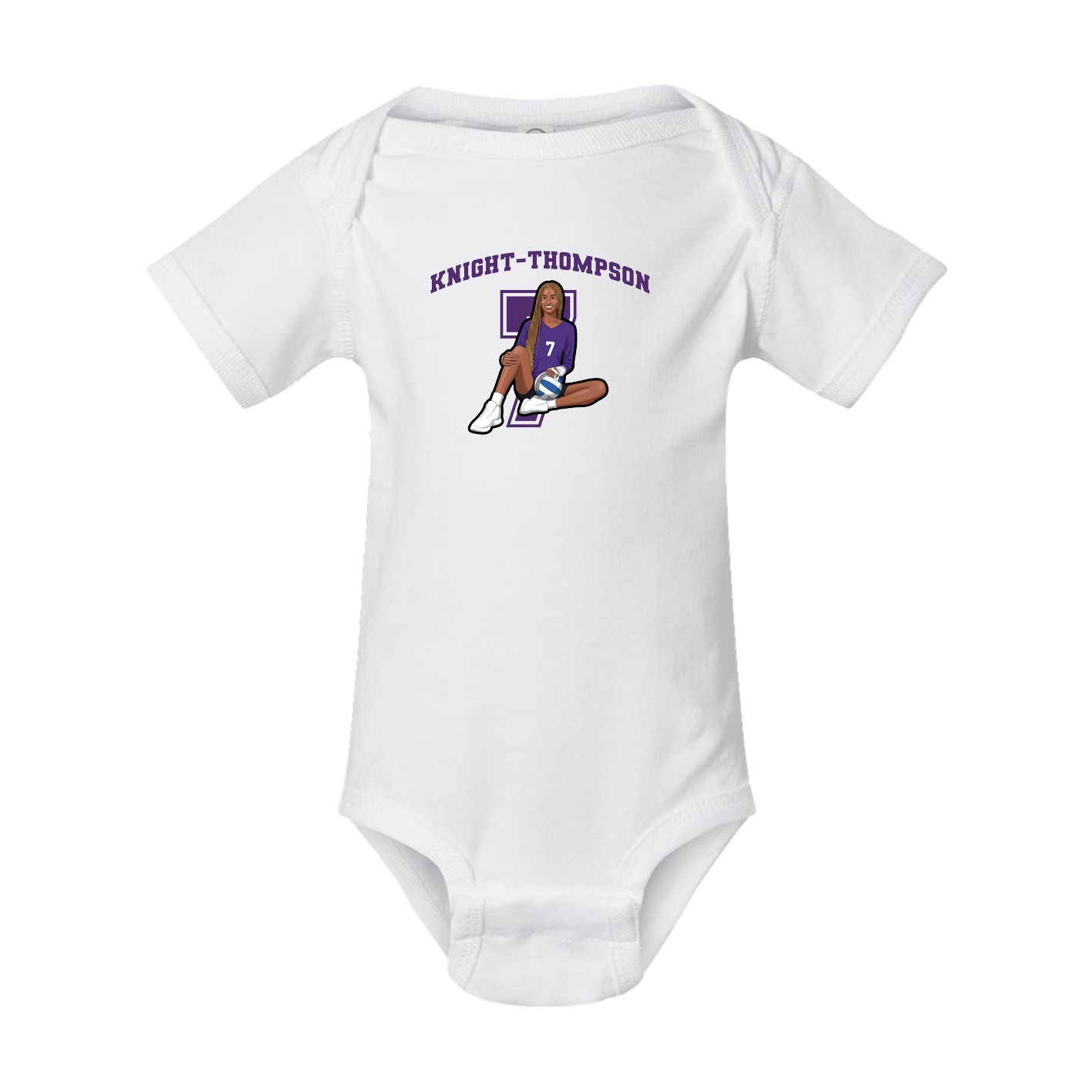 Baby Onesie — Number in White