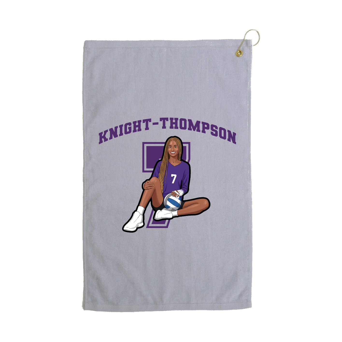 Golf Towel — Number in Grey