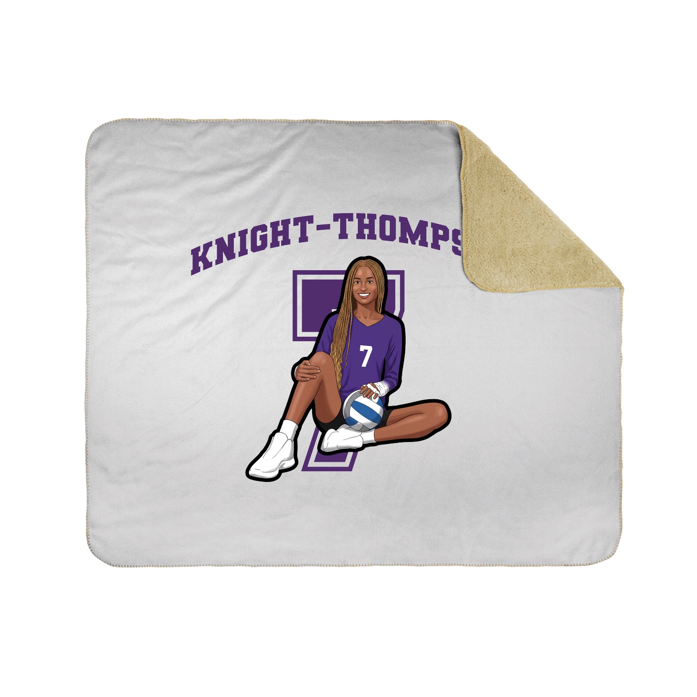 Throw Blanket — Number in White