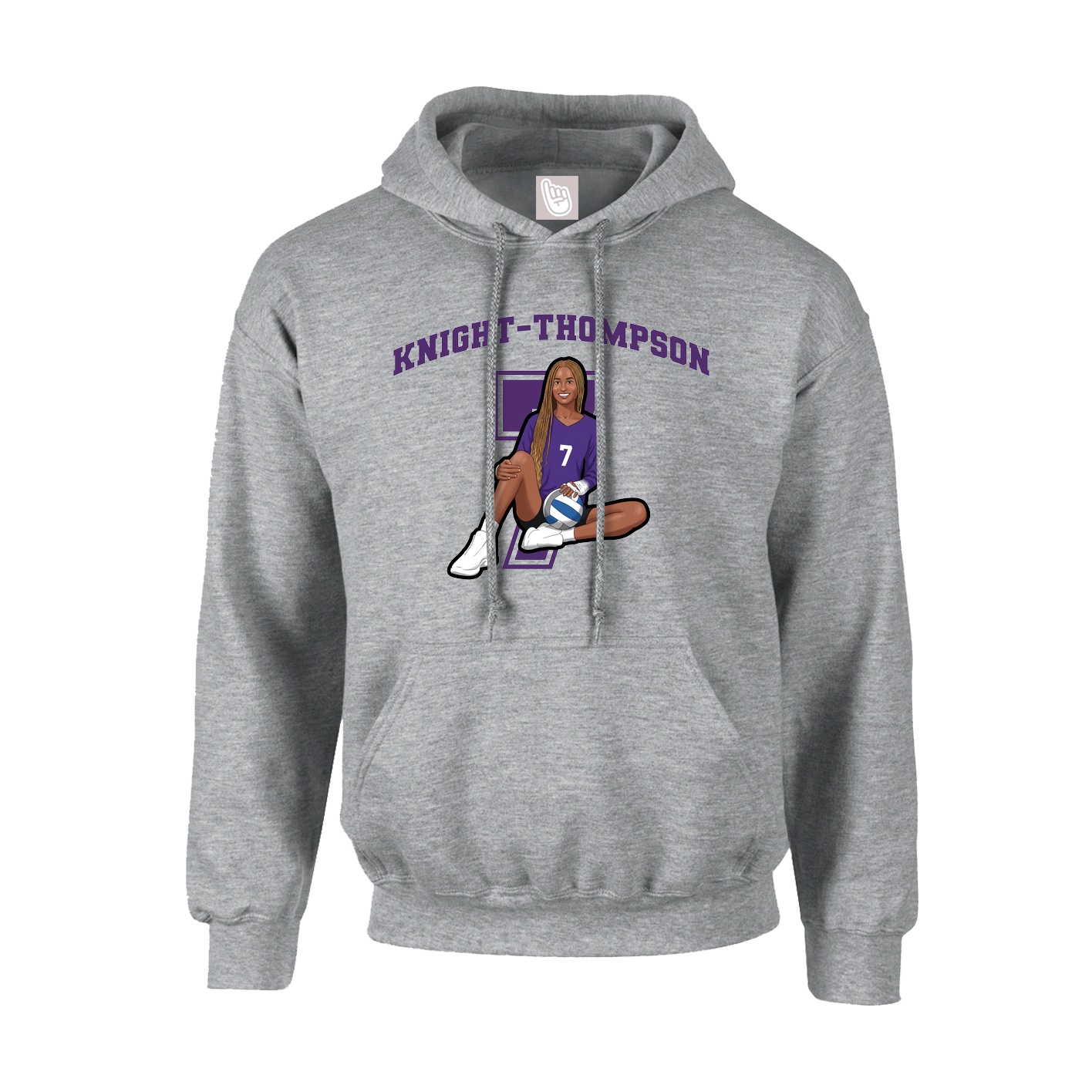 Hoodie — Number in Grey