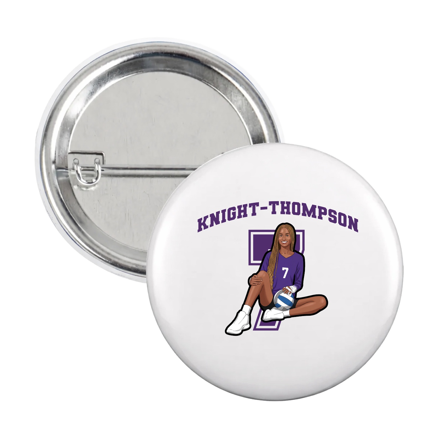 Game Day Button — Number in White