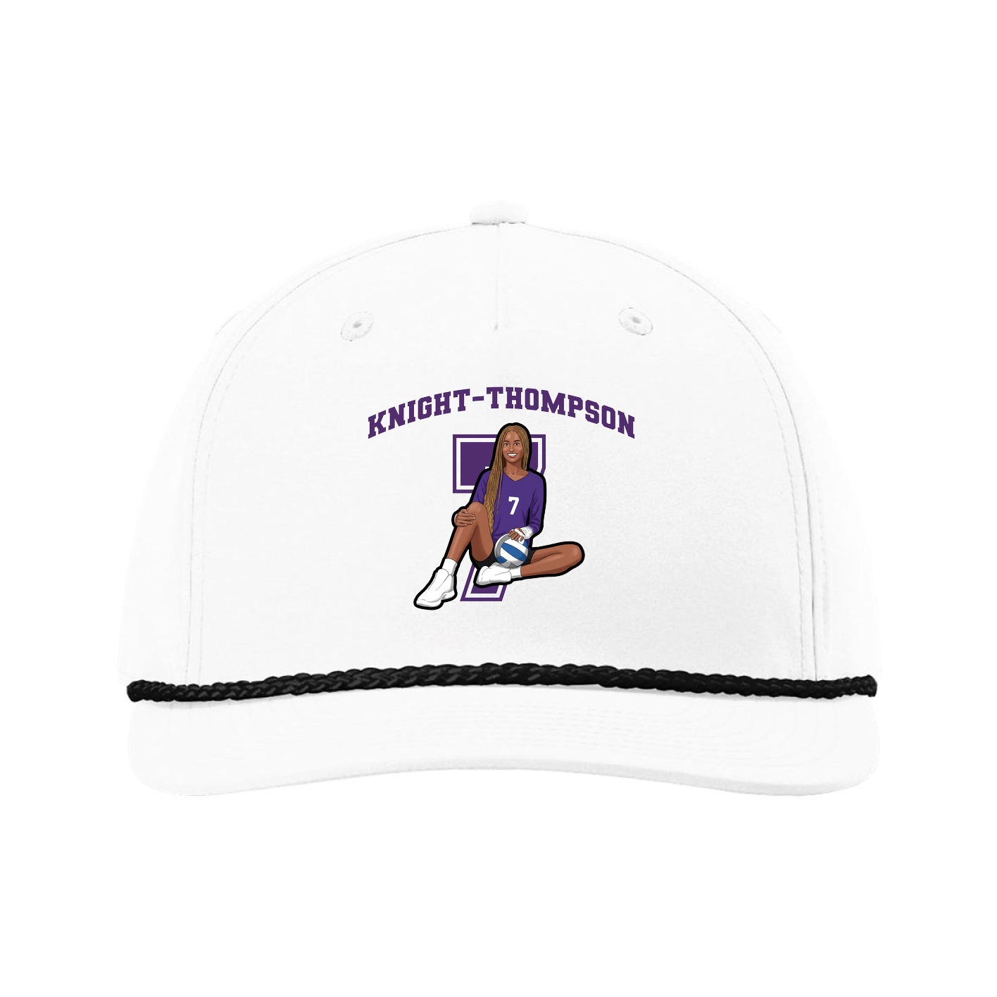 Five-Panel Classic Rope Cap — Number in White