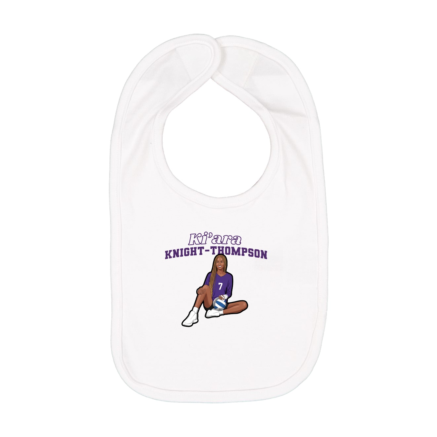 Infant Bib — Name Arch in White