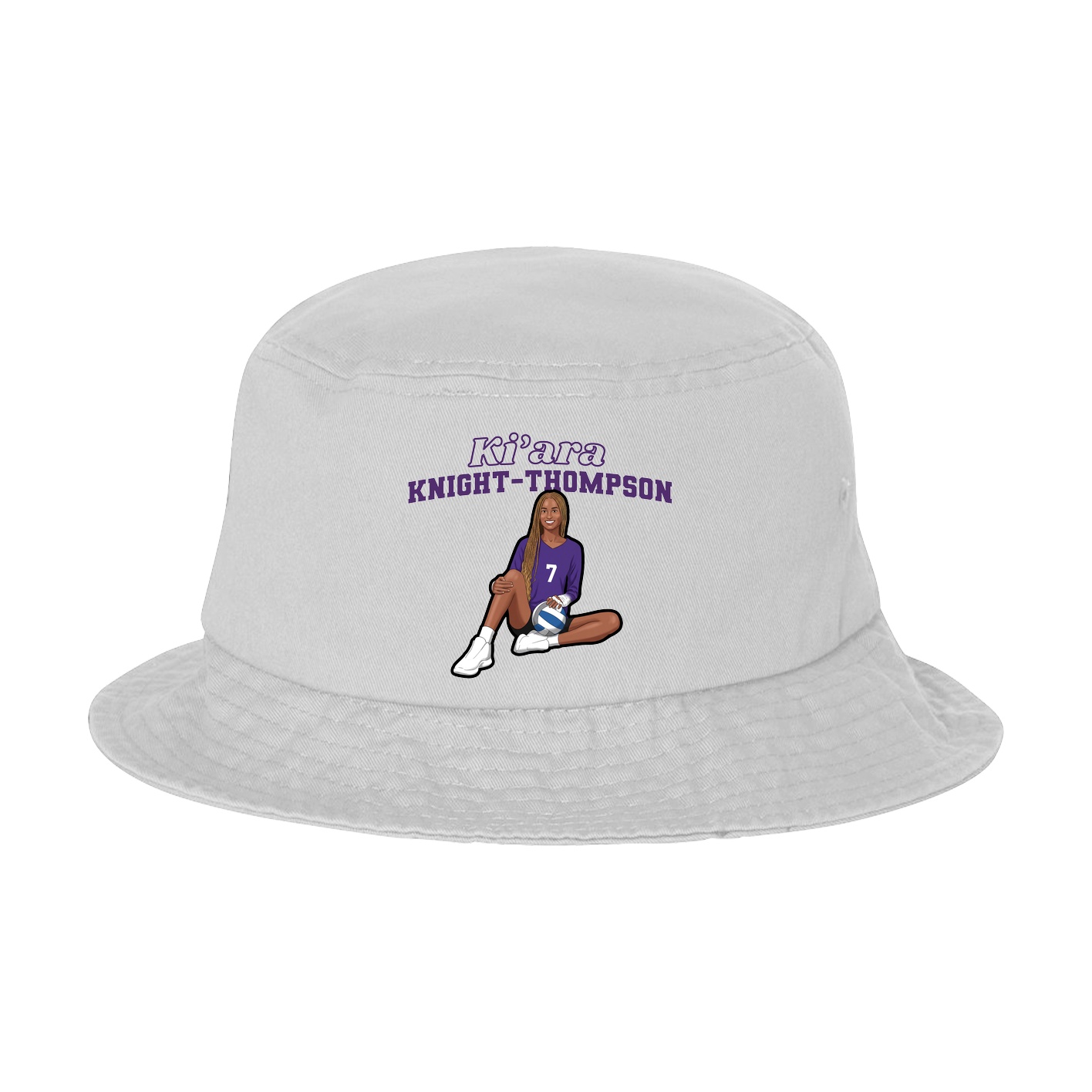 Bucket Cap — Name Arch in White