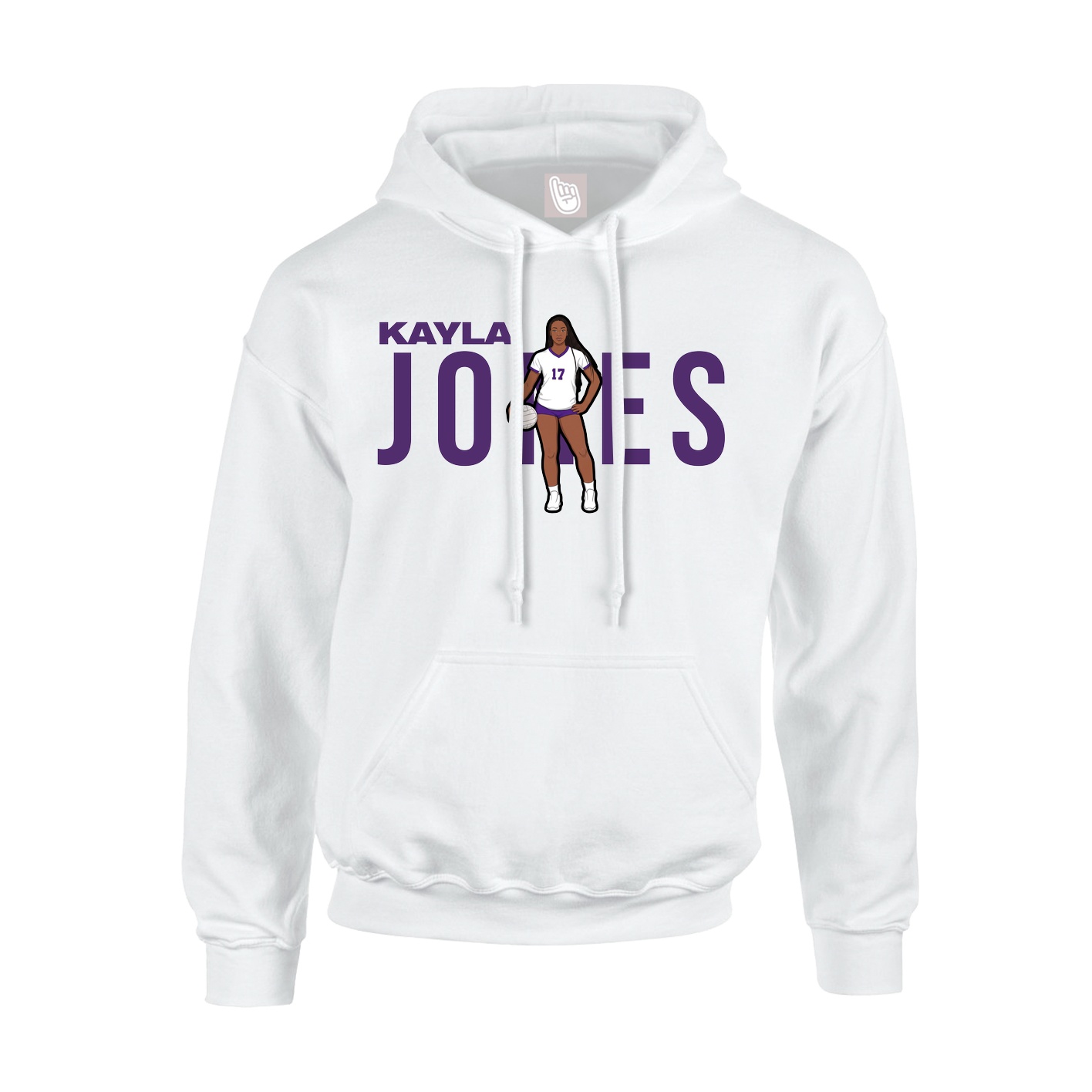 Youth Hoodie — Player Name in White