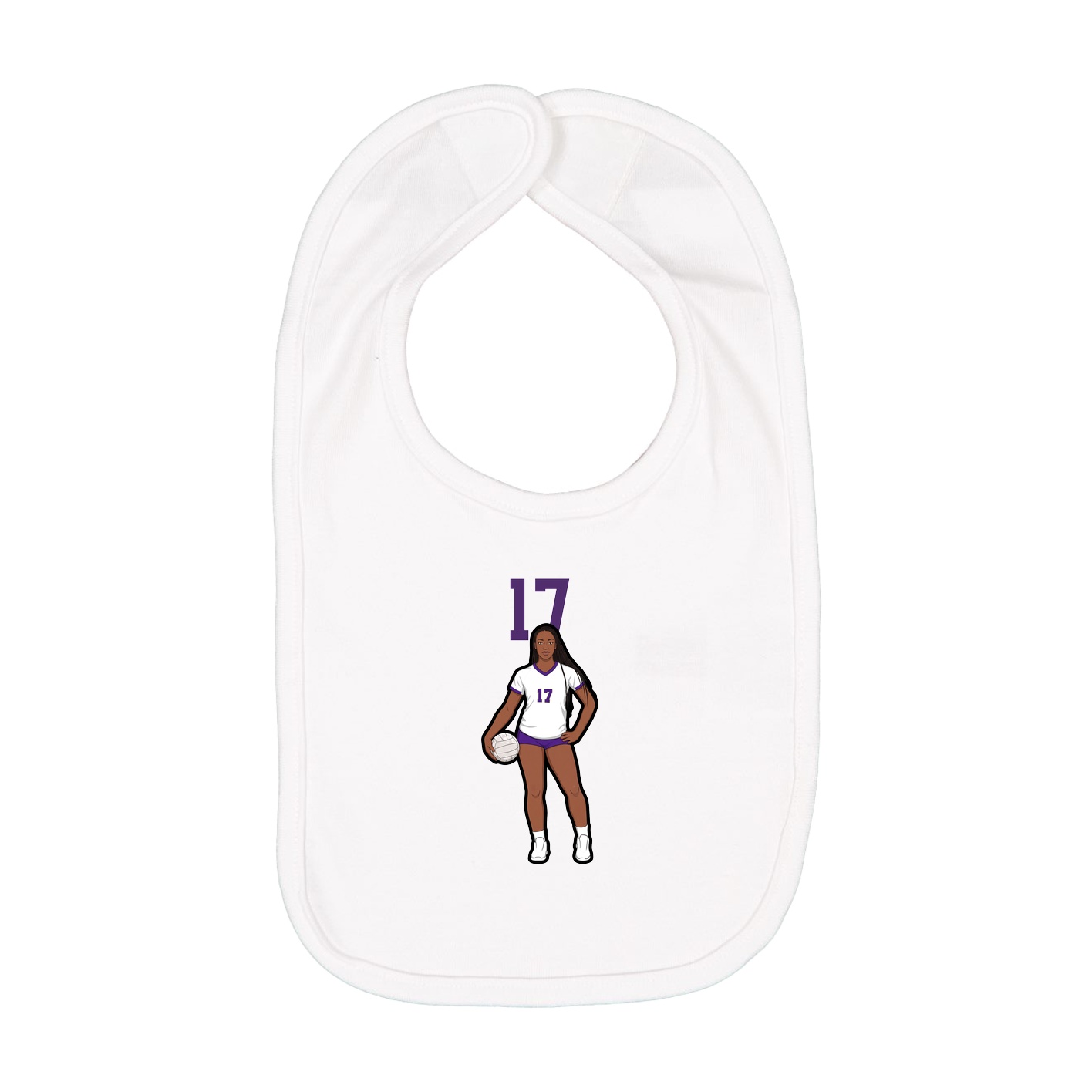 Infant Bib — Number Top in White
