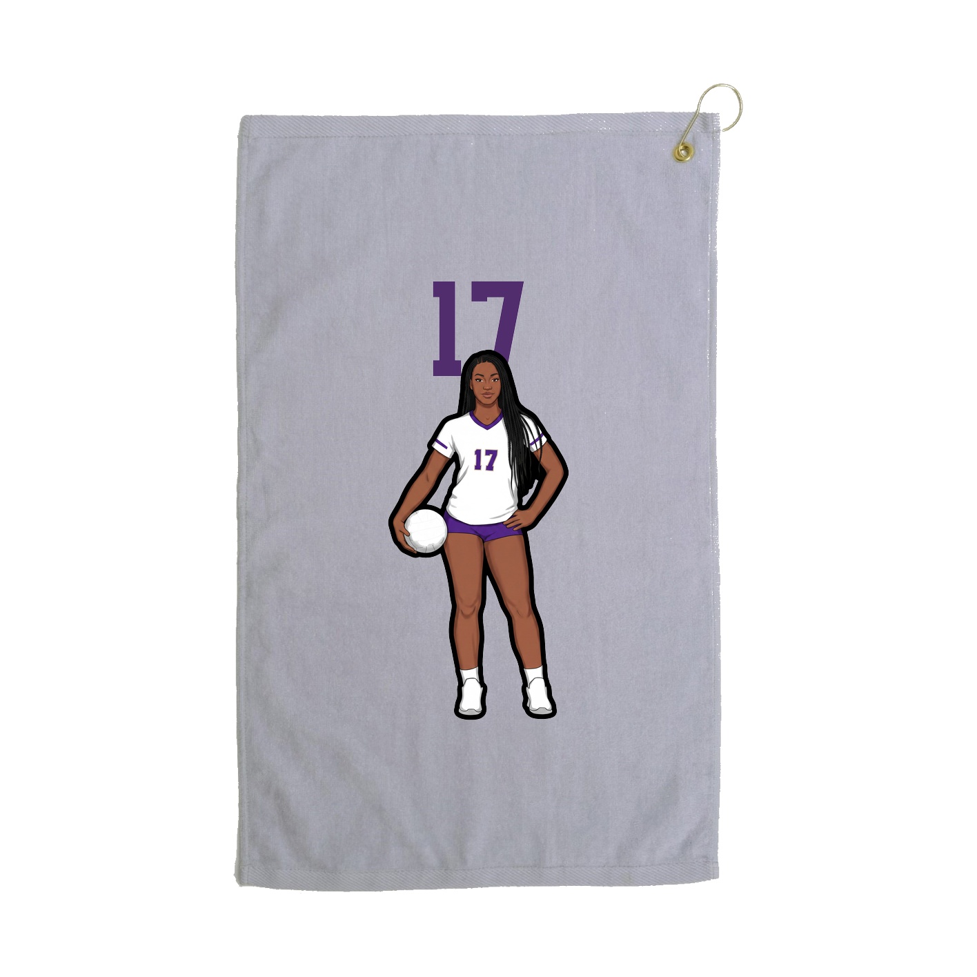 Golf Towel — Number Top in Grey