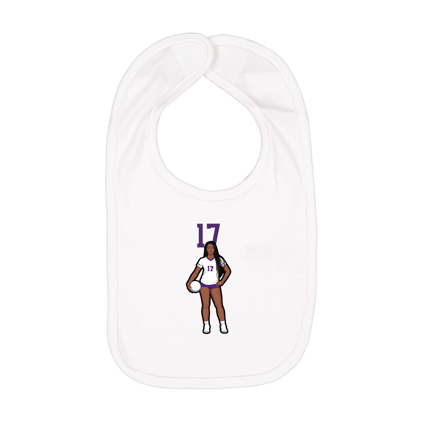 Infant Bib — Number Top in White