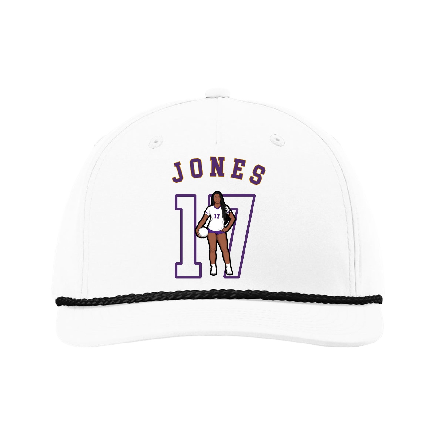 Five-Panel Classic Rope Cap — Shirsey Arch in White