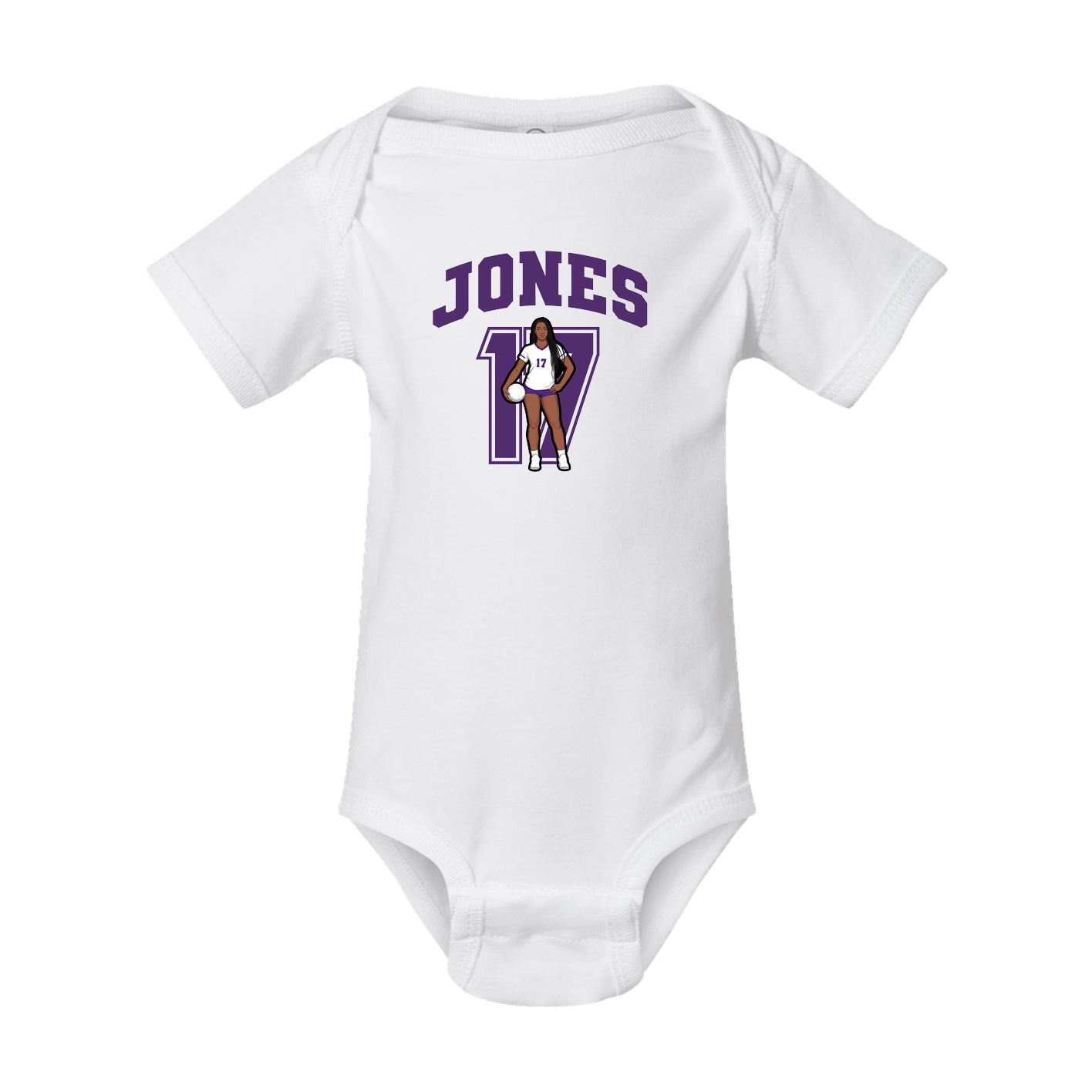 Baby Onesie — Number in White