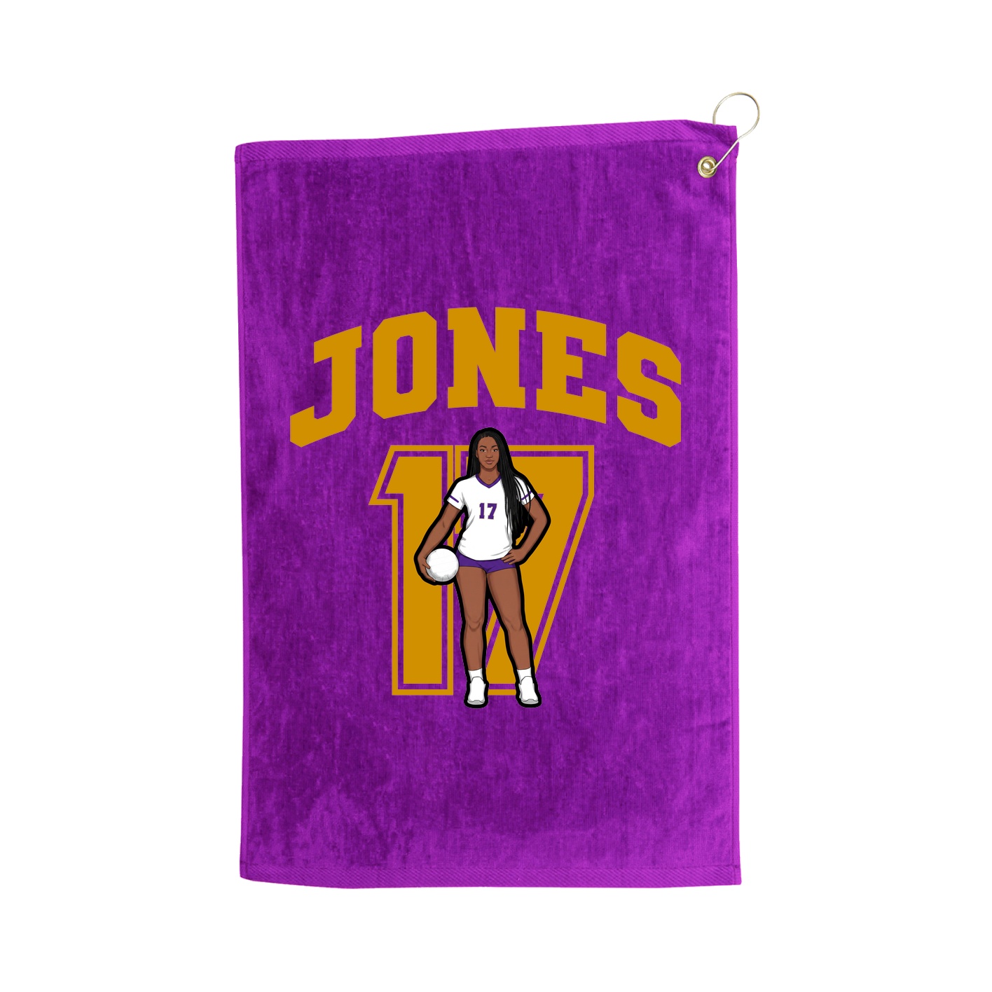 Golf Towel — Number in Purple