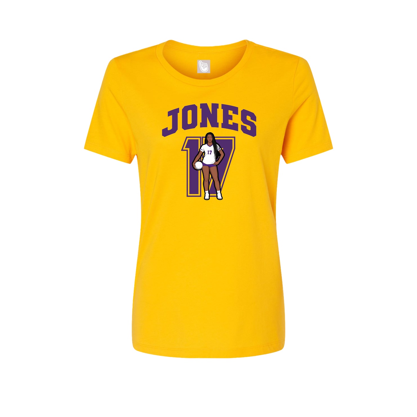 Fitted Women's Tee — Number in Gold