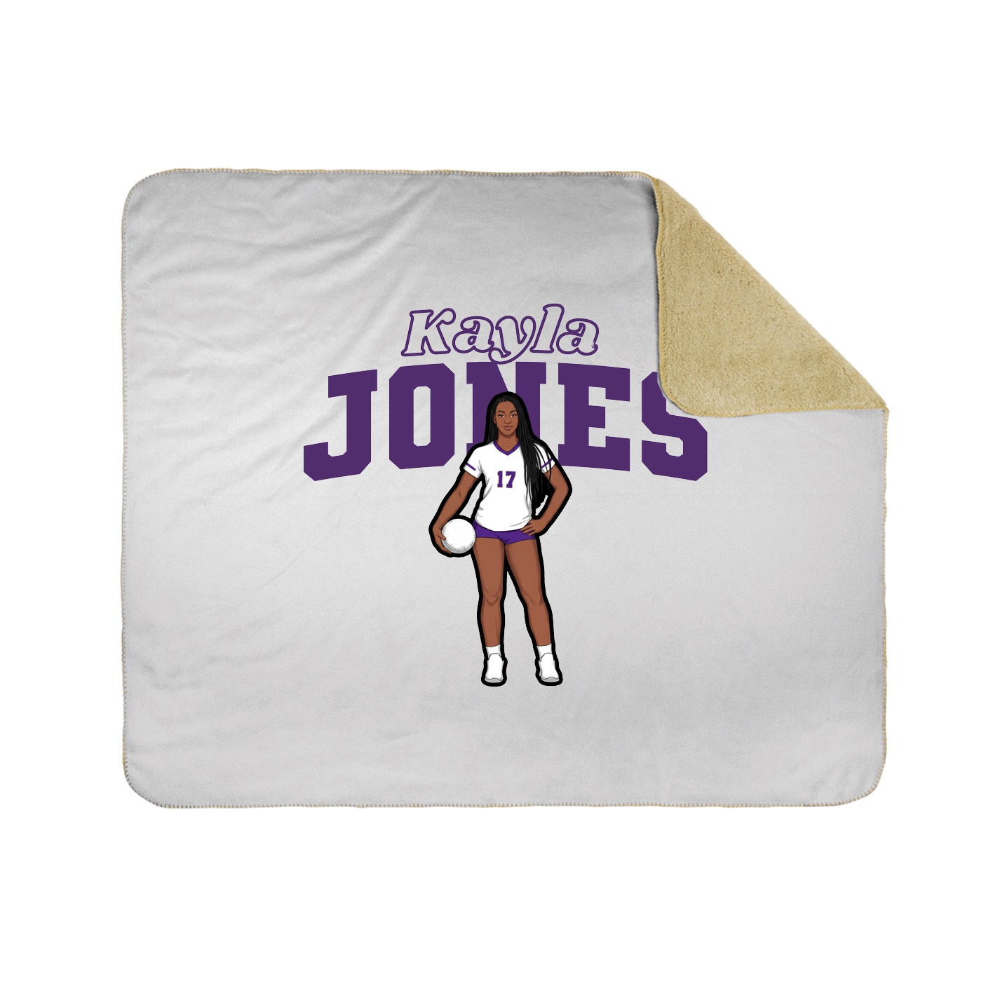 Throw Blanket — Name Arch in White