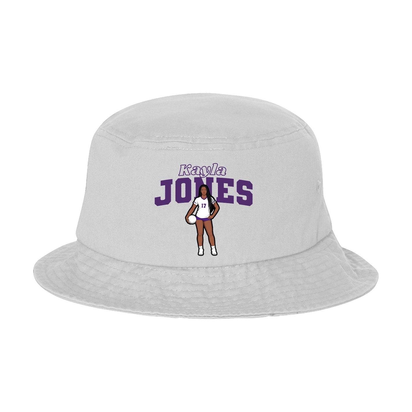 Bucket Cap — Name Arch in White