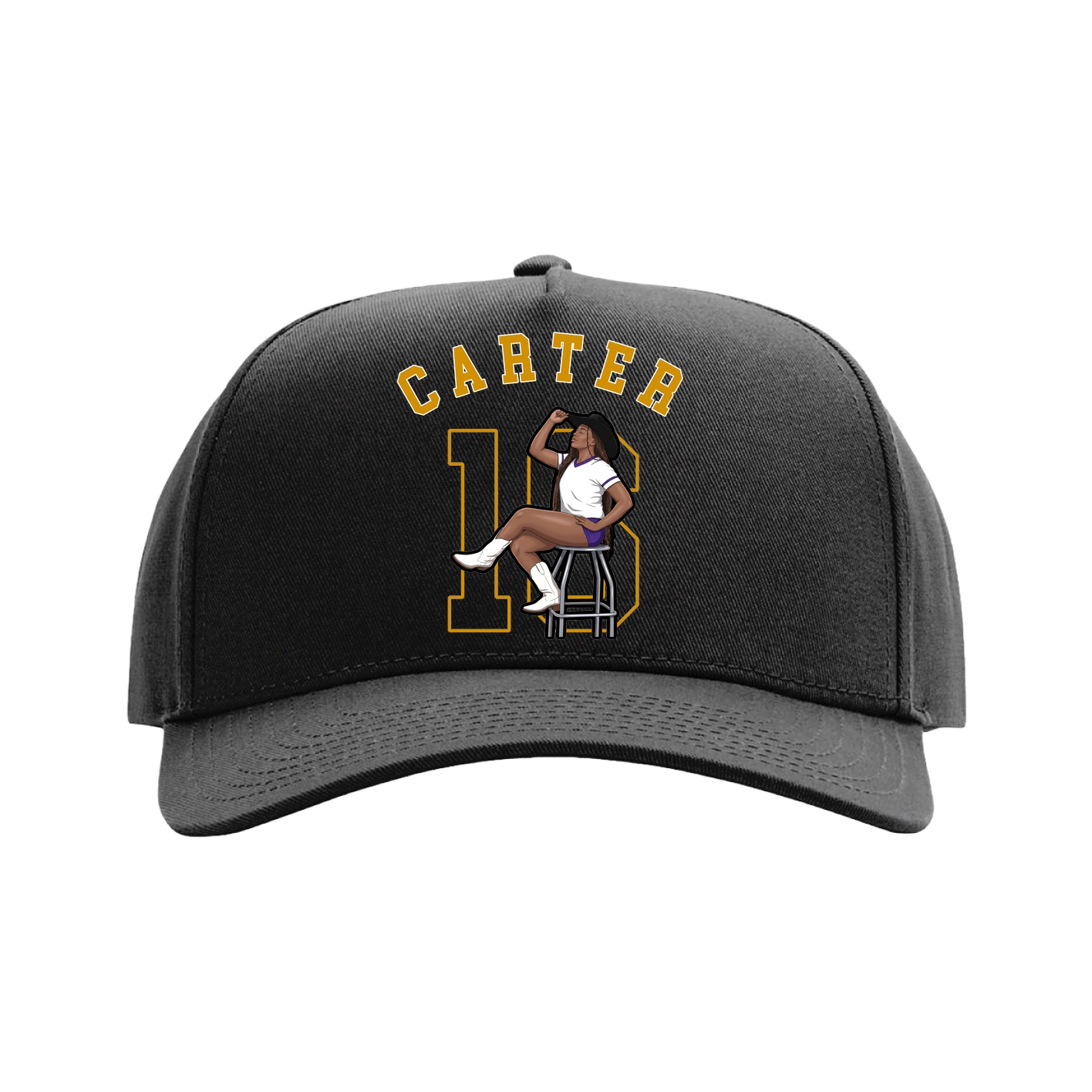 Full Fabric Five-Panel Champ Cap — Shirsey Arch in Black