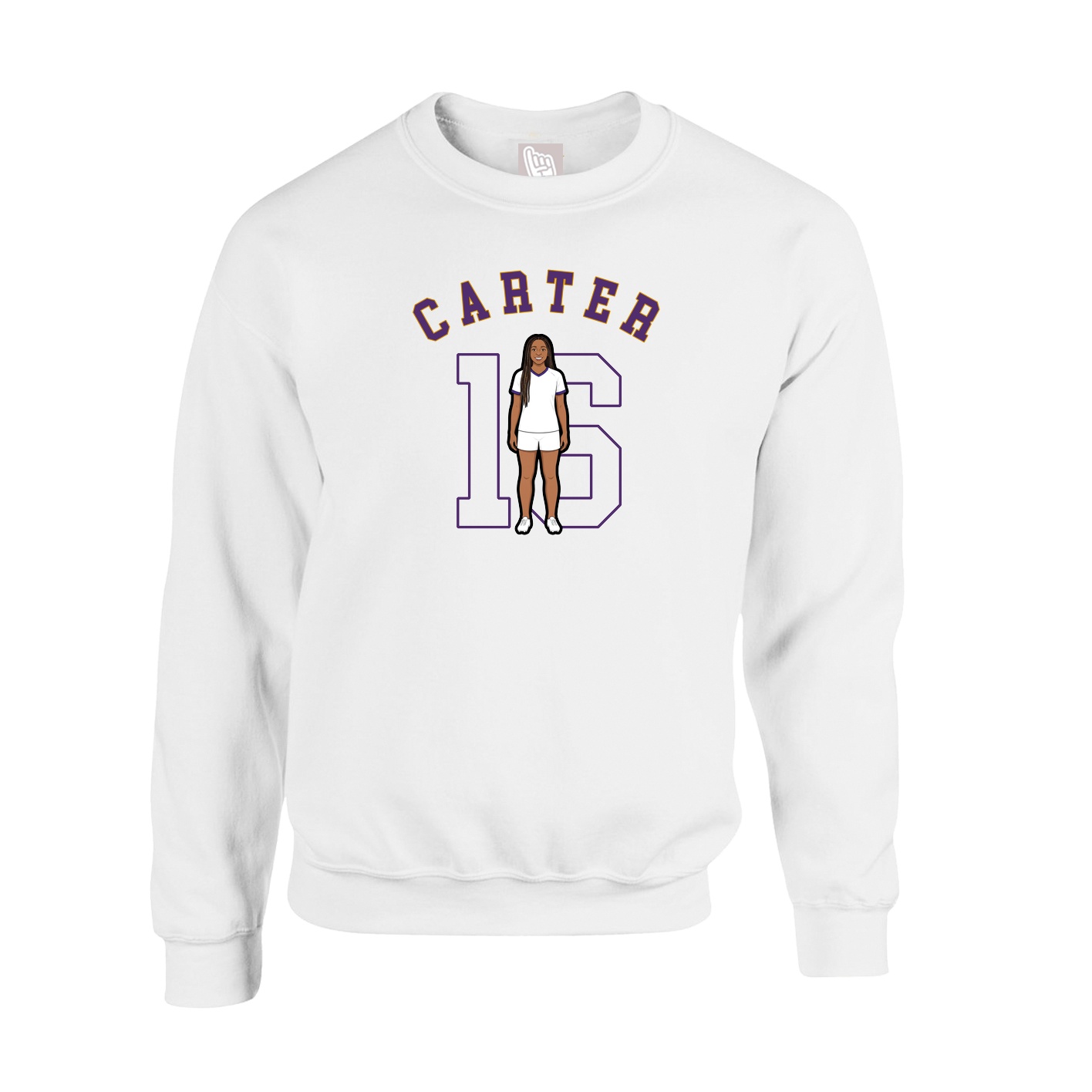 Fleece Crew — Shirsey Arch in White