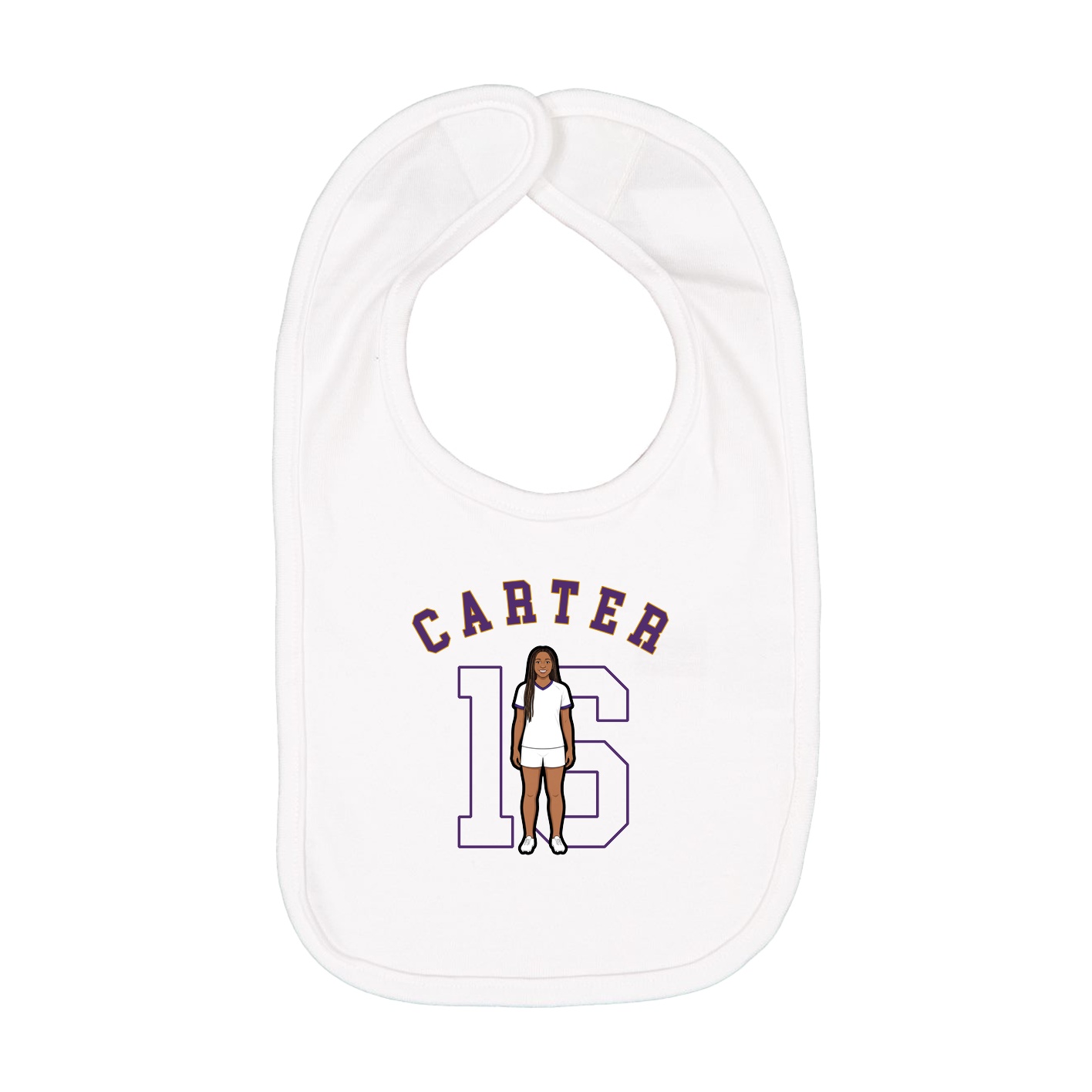 Infant Bib — Shirsey Arch in White