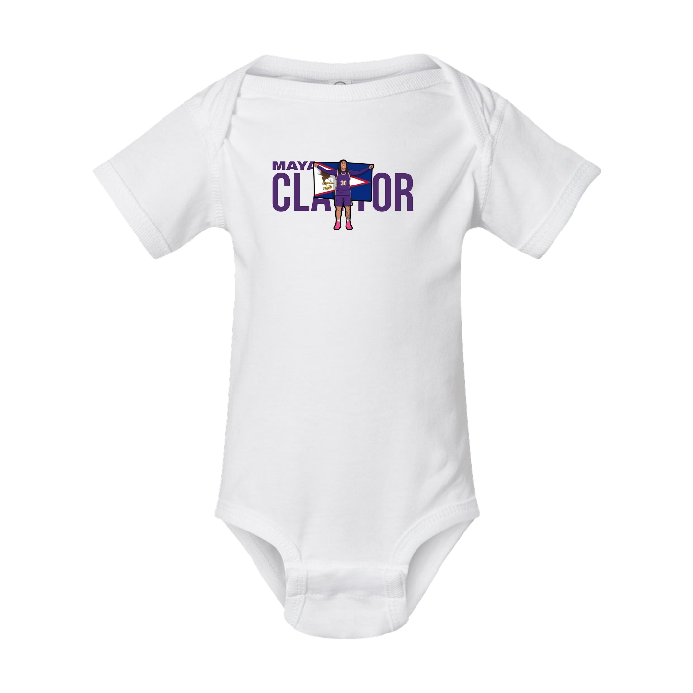 Baby Onesie — Player Name in White