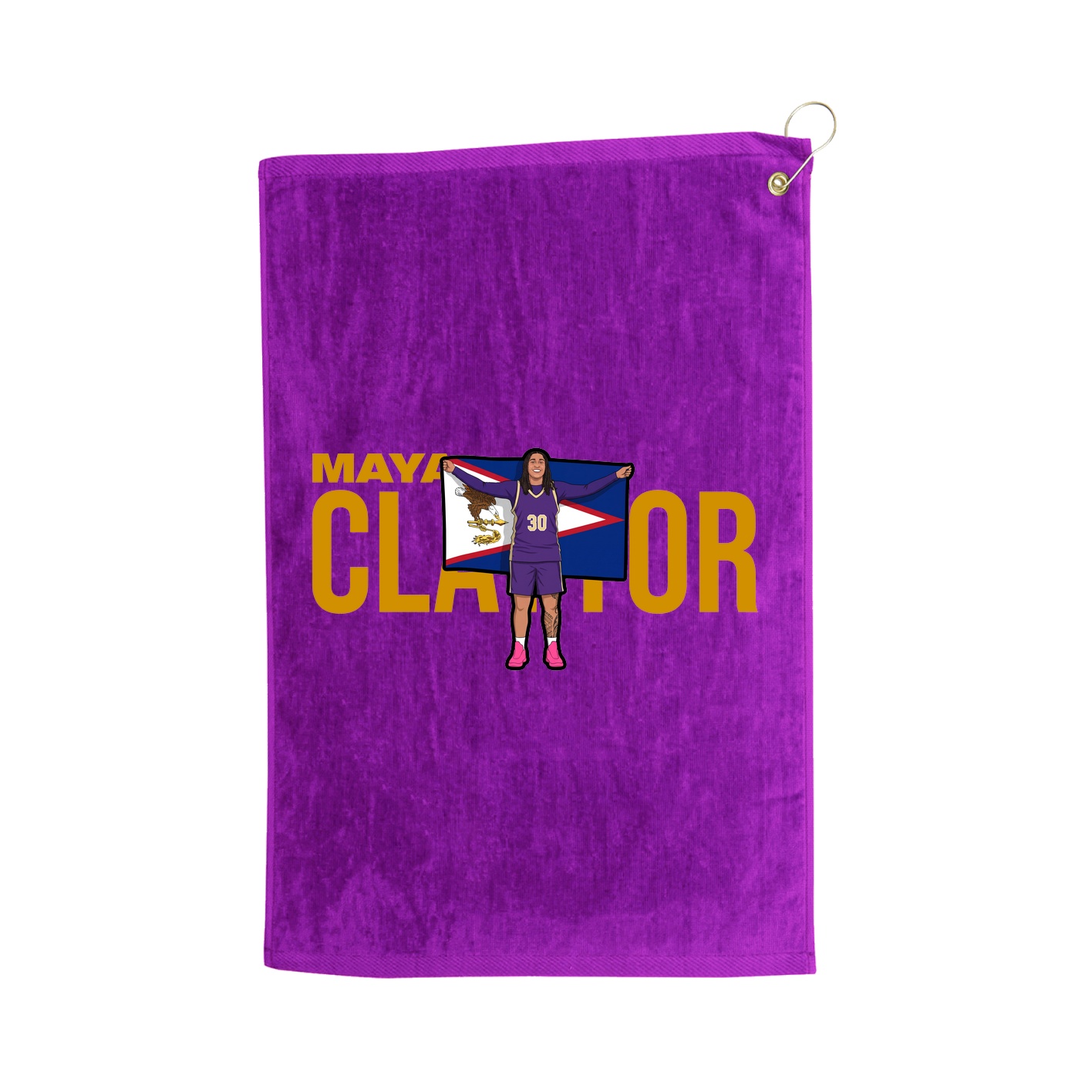 Golf Towel — Player Name in Purple