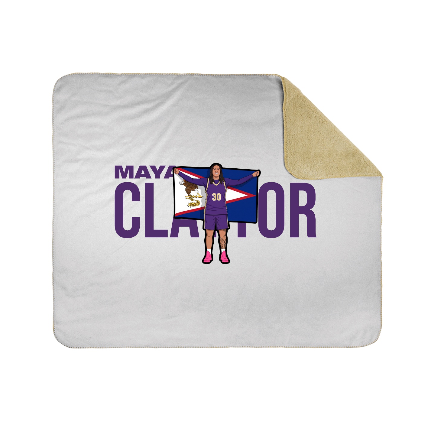Throw Blanket — Player Name in White