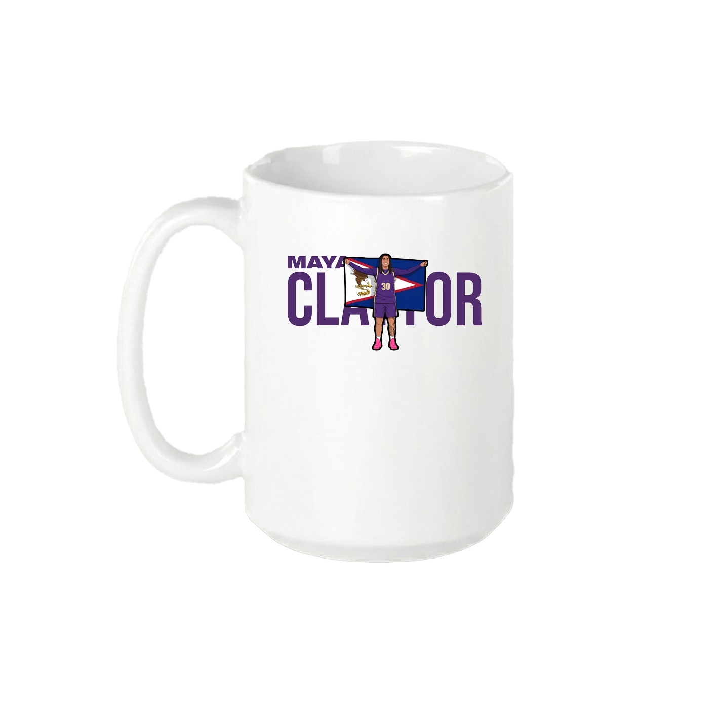 15oz Coffee Mug — Player Name in White