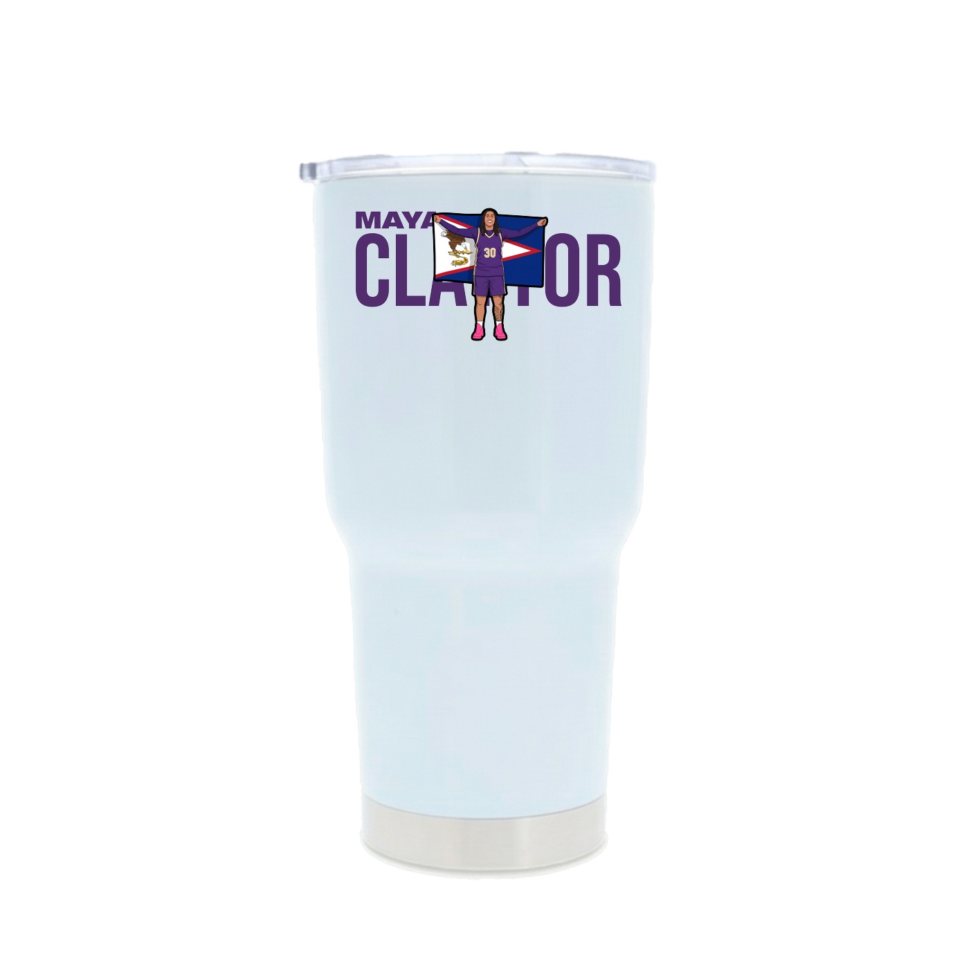 30oz Stainless Steel Tumbler — Player Name in White