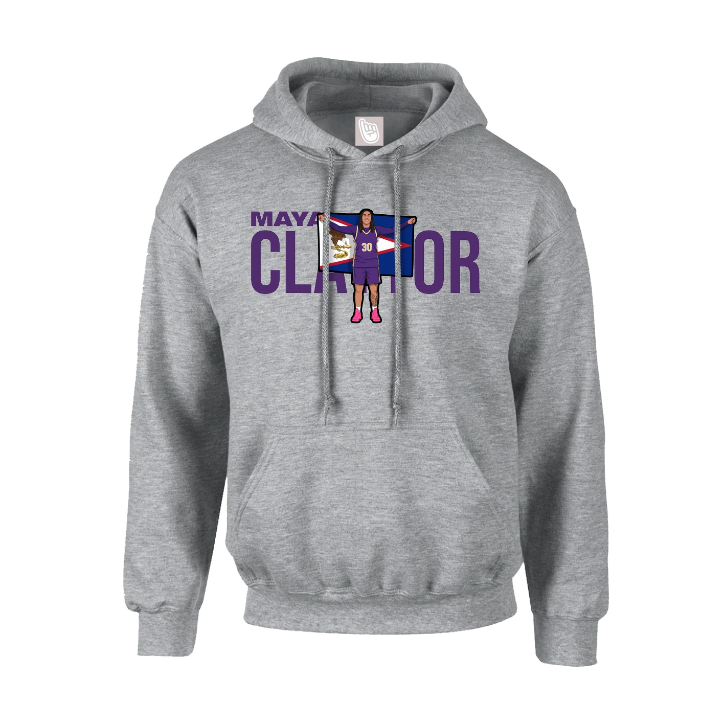 Hoodie — Player Name in Grey