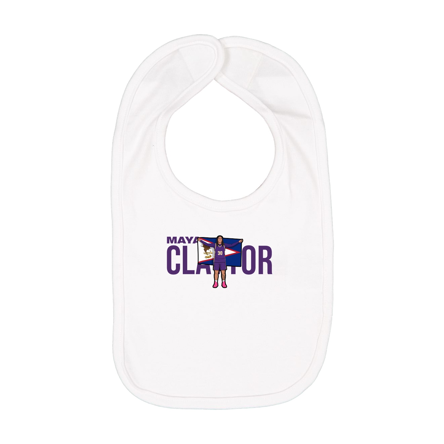 Infant Bib — Player Name in White