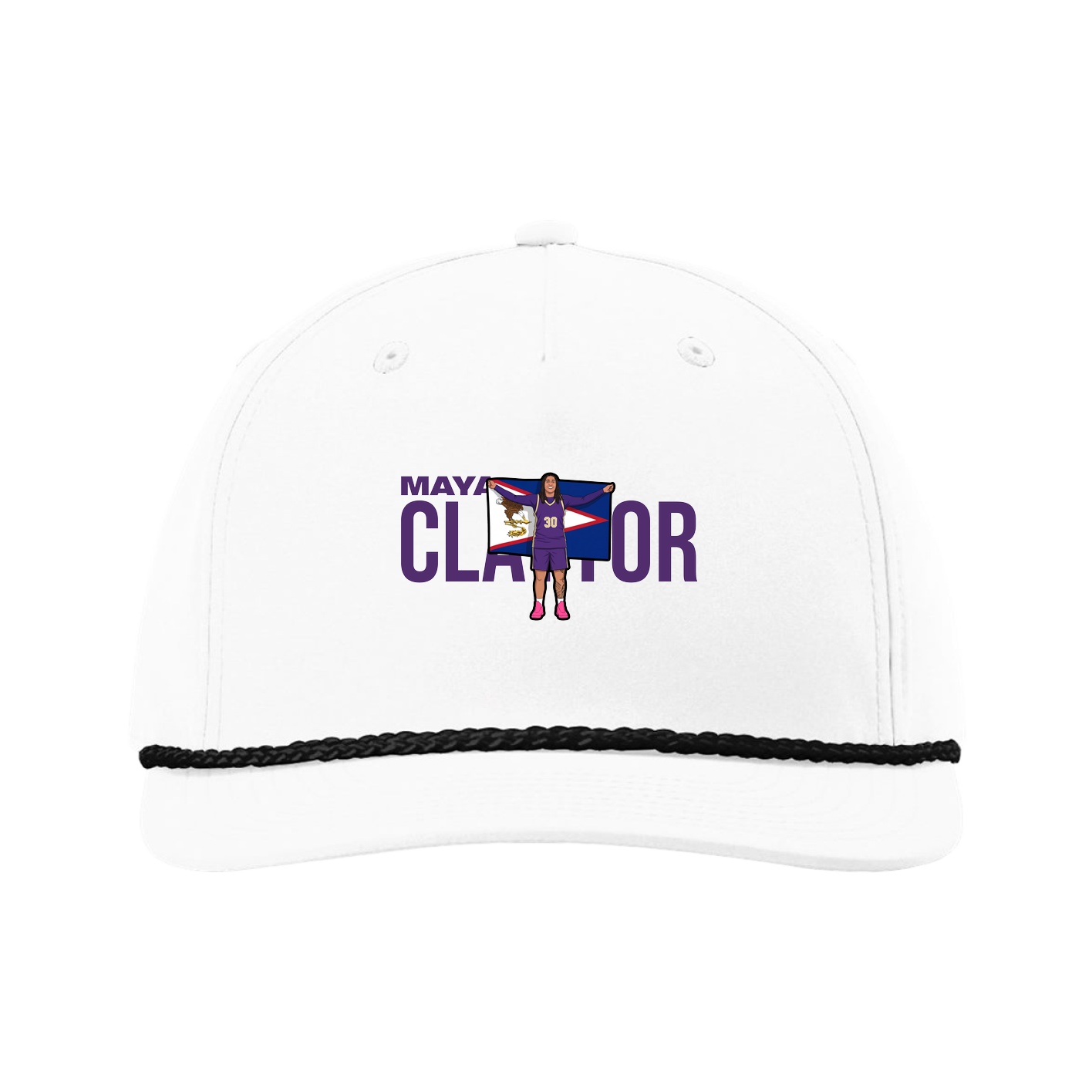 Five-Panel Classic Rope Cap — Player Name in White