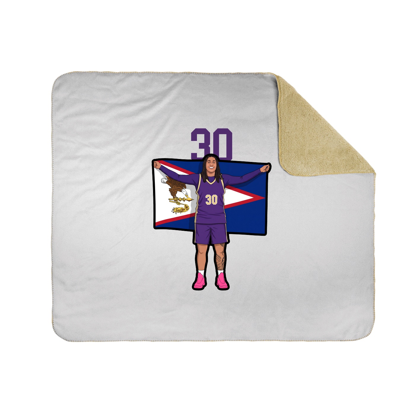 Throw Blanket — Number Top in White
