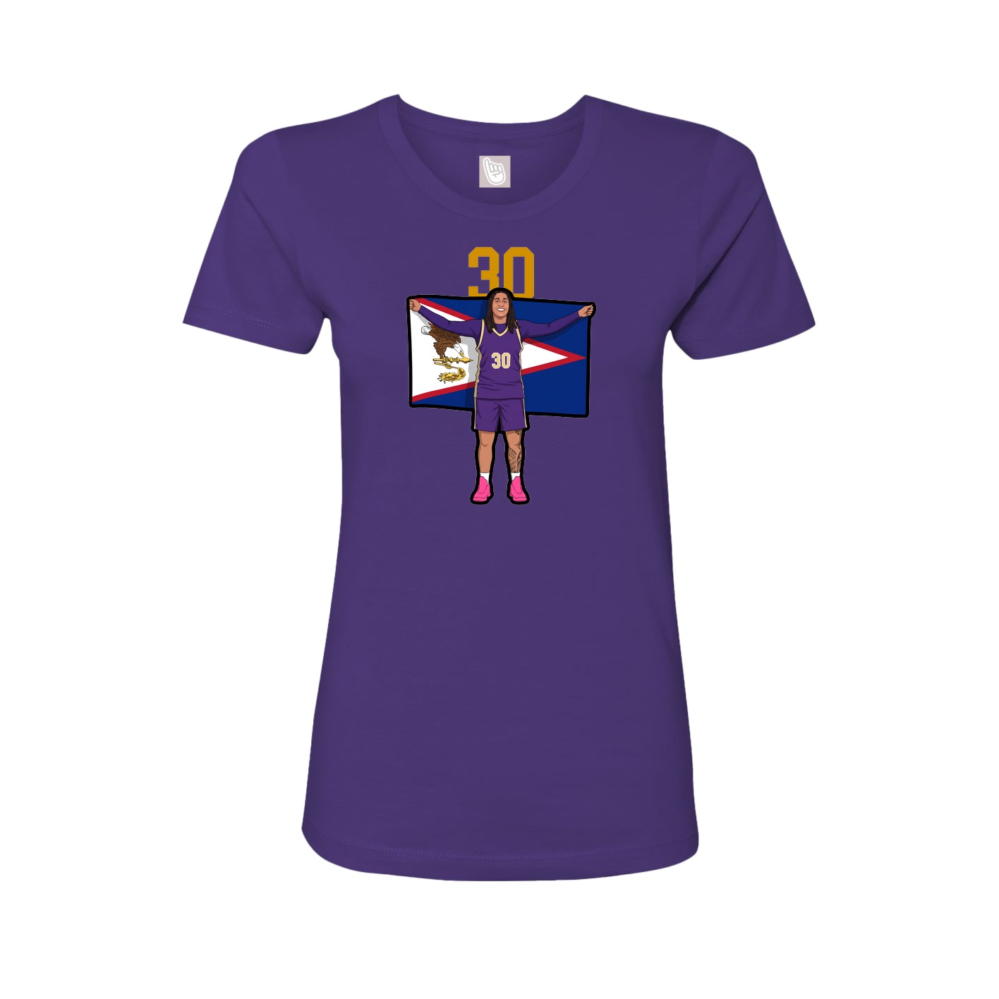 Fitted Women's Tee — Number Top in Purple