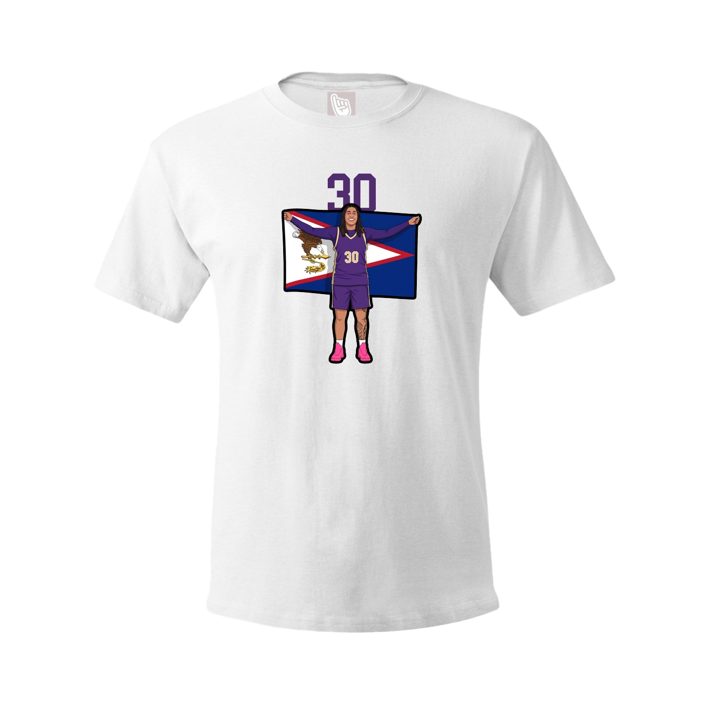 Youth Tee — Number Top in White
