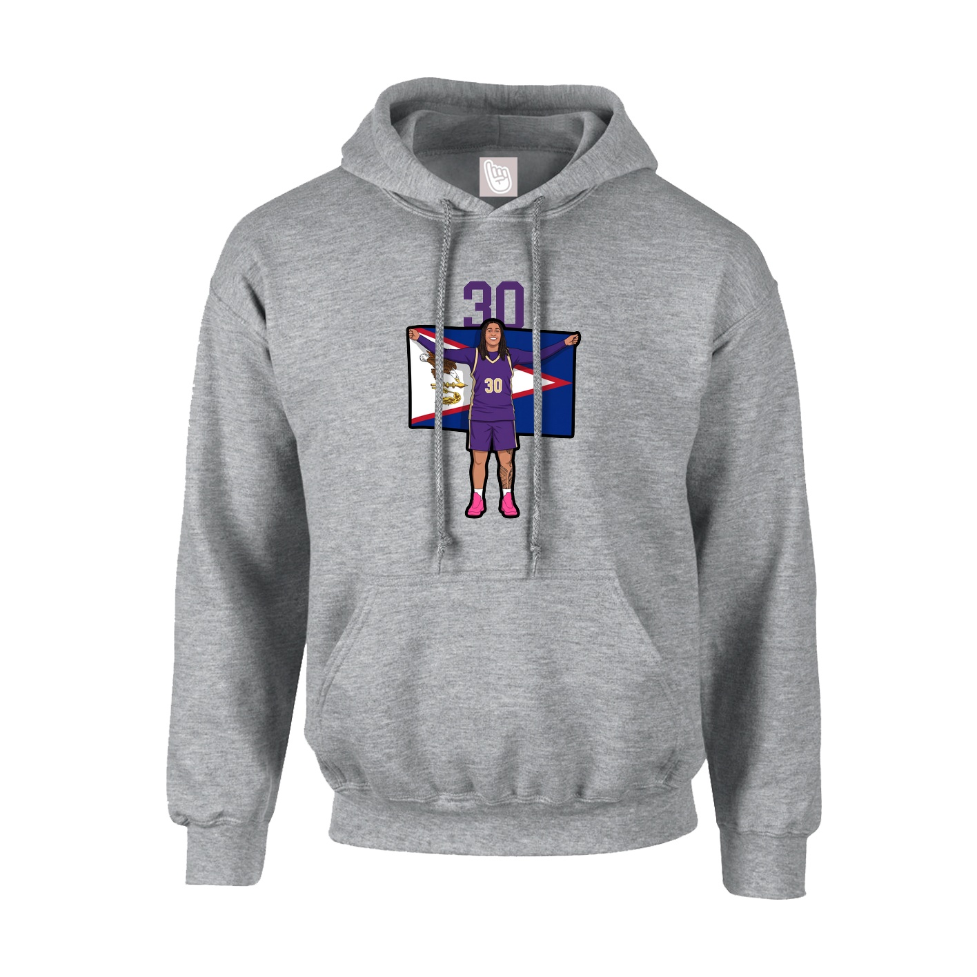 Youth Hoodie — Number Top in Grey