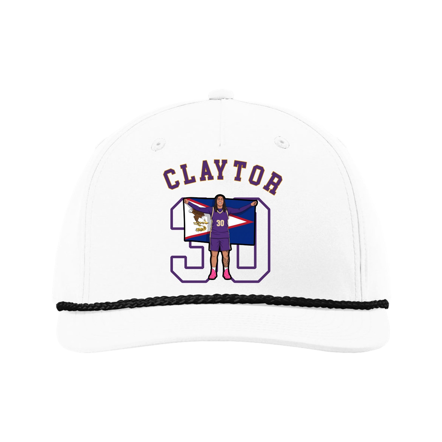 Five-Panel Classic Rope Cap — Shirsey Arch in White