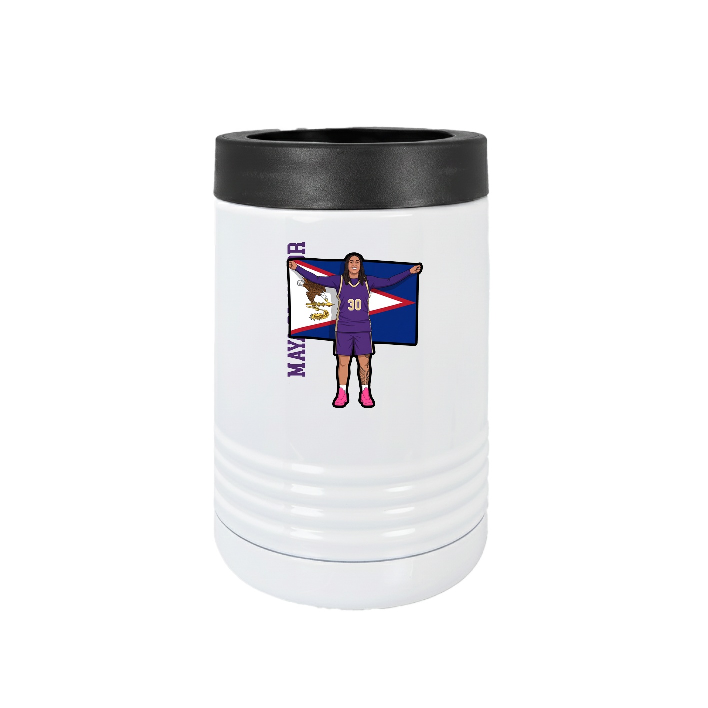 Beverage Holder — Name Vertical in White