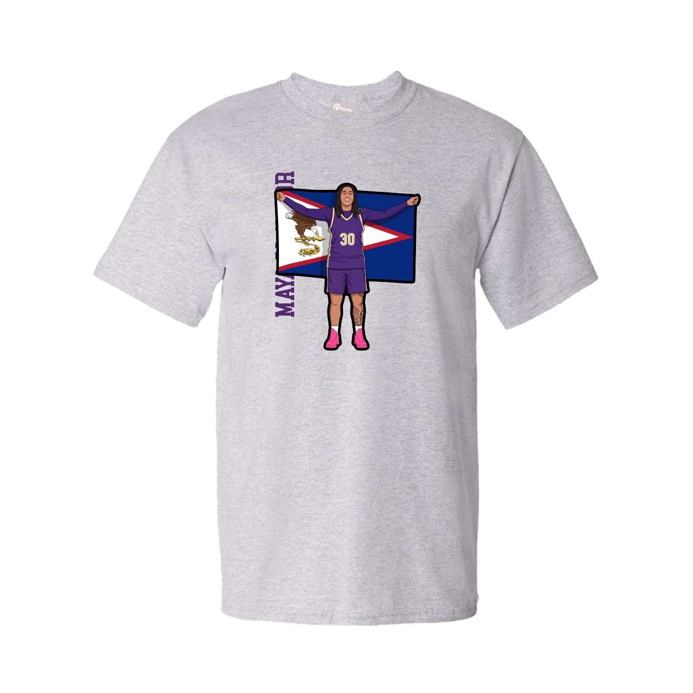 Tee — Name Vertical in Grey