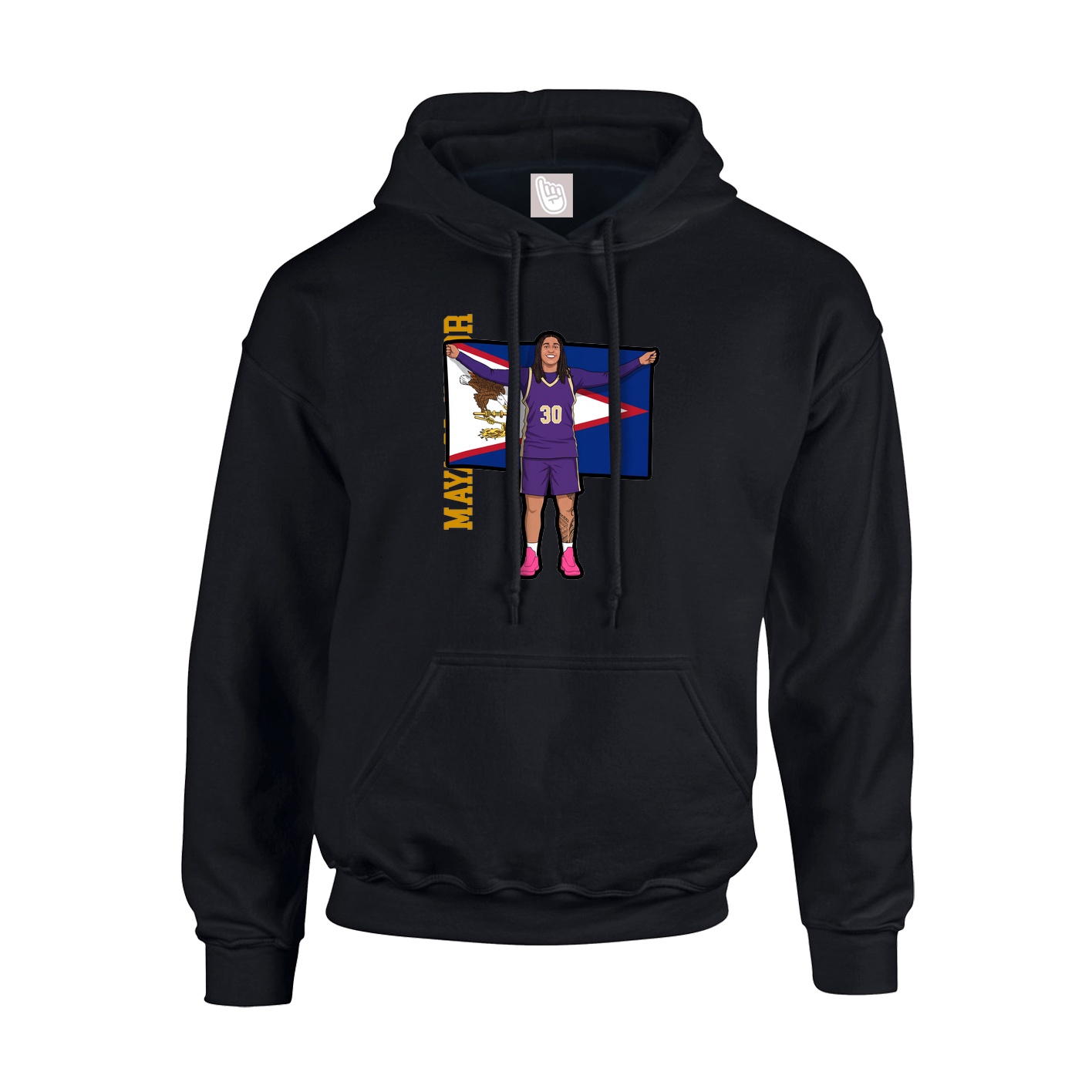 Youth Hoodie — Name Vertical in Black