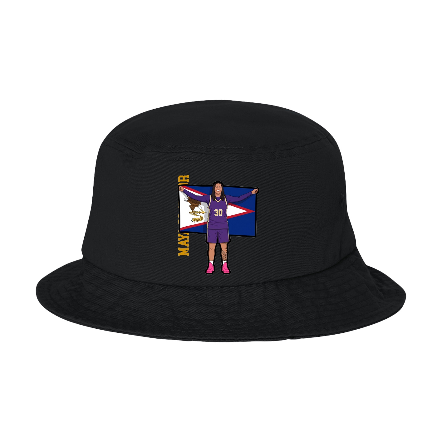 Bucket Cap — Name Vertical in Black