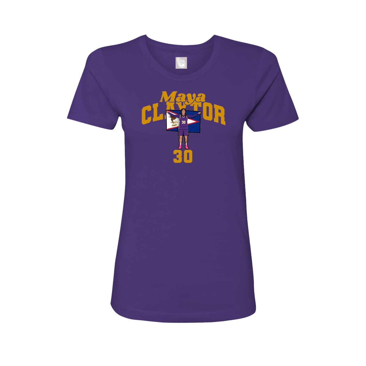 Fitted Women's Tee — Signature Arch in Purple