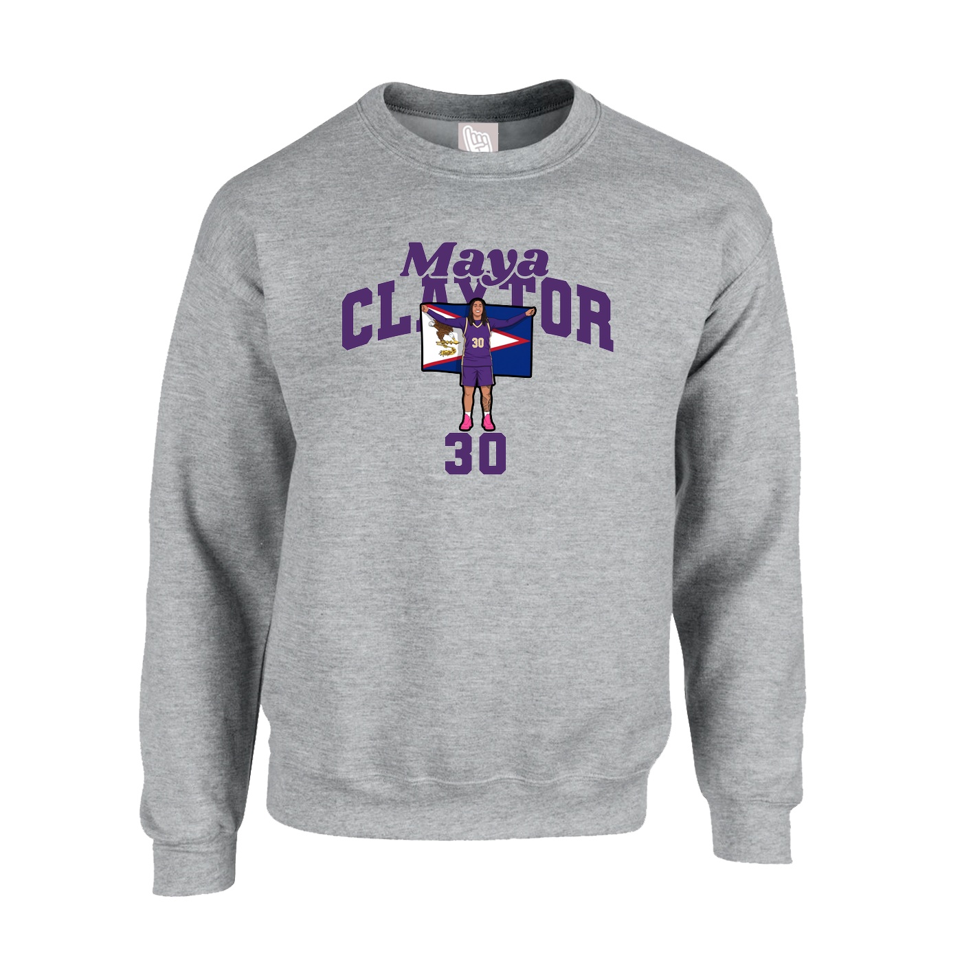 Fleece Crew — Signature Arch in Grey