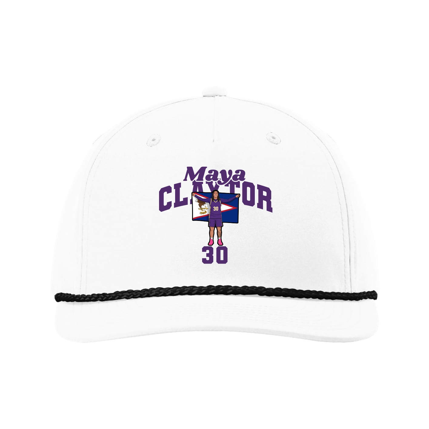 Five-Panel Classic Rope Cap — Signature Arch in White