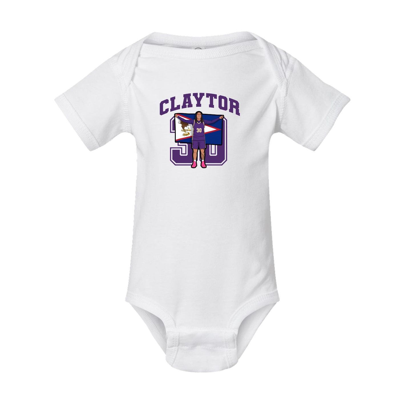 Baby Onesie — Number in White