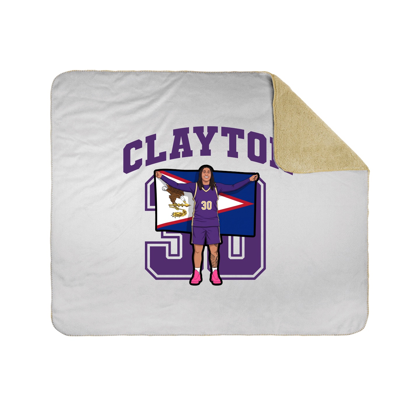 Throw Blanket — Number in White